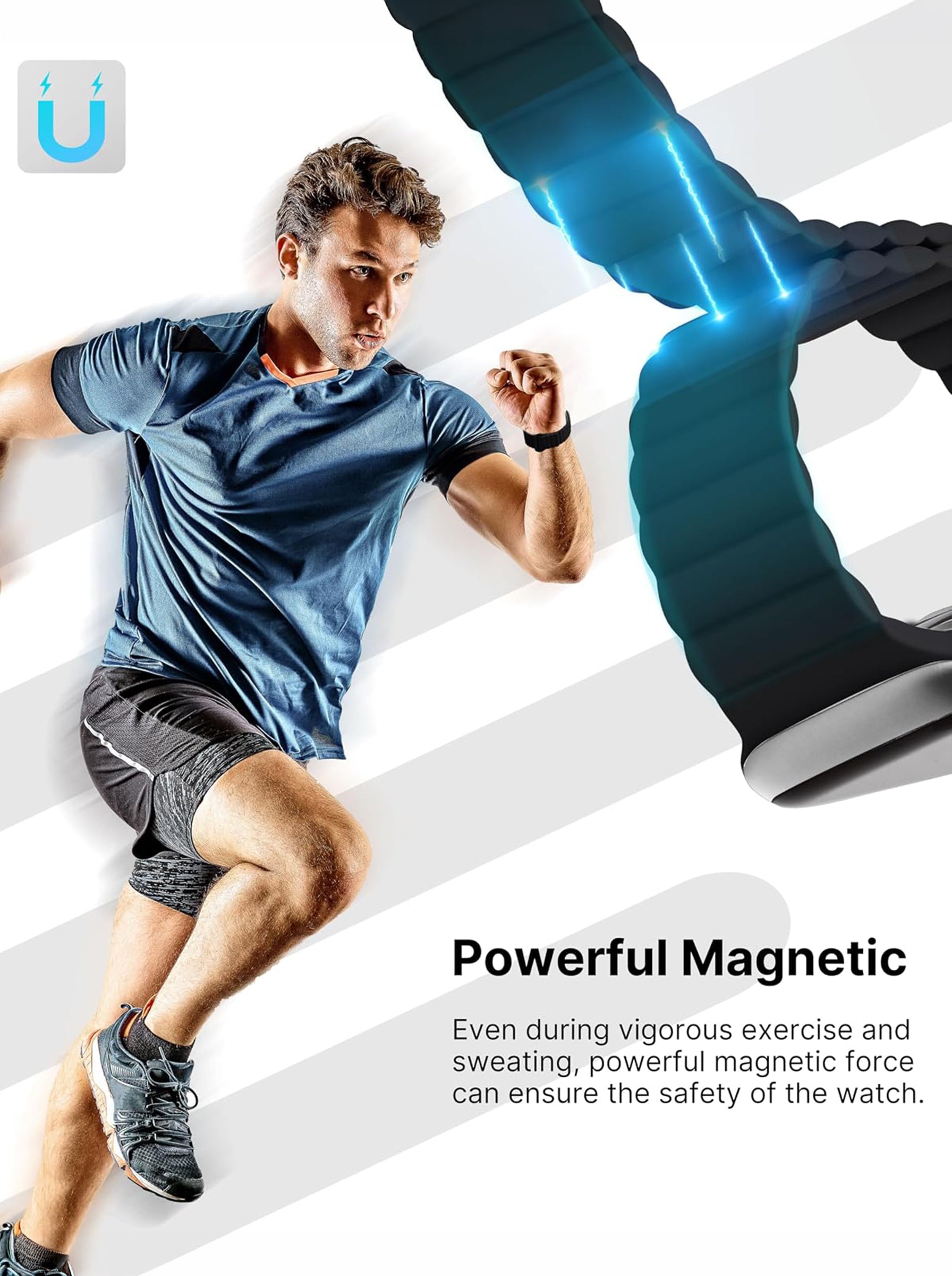 Magnetic Silicone Sport Strap For Apple Watch | 49mm / 46mm / 45mm / 44mm / 42mm | Army Green