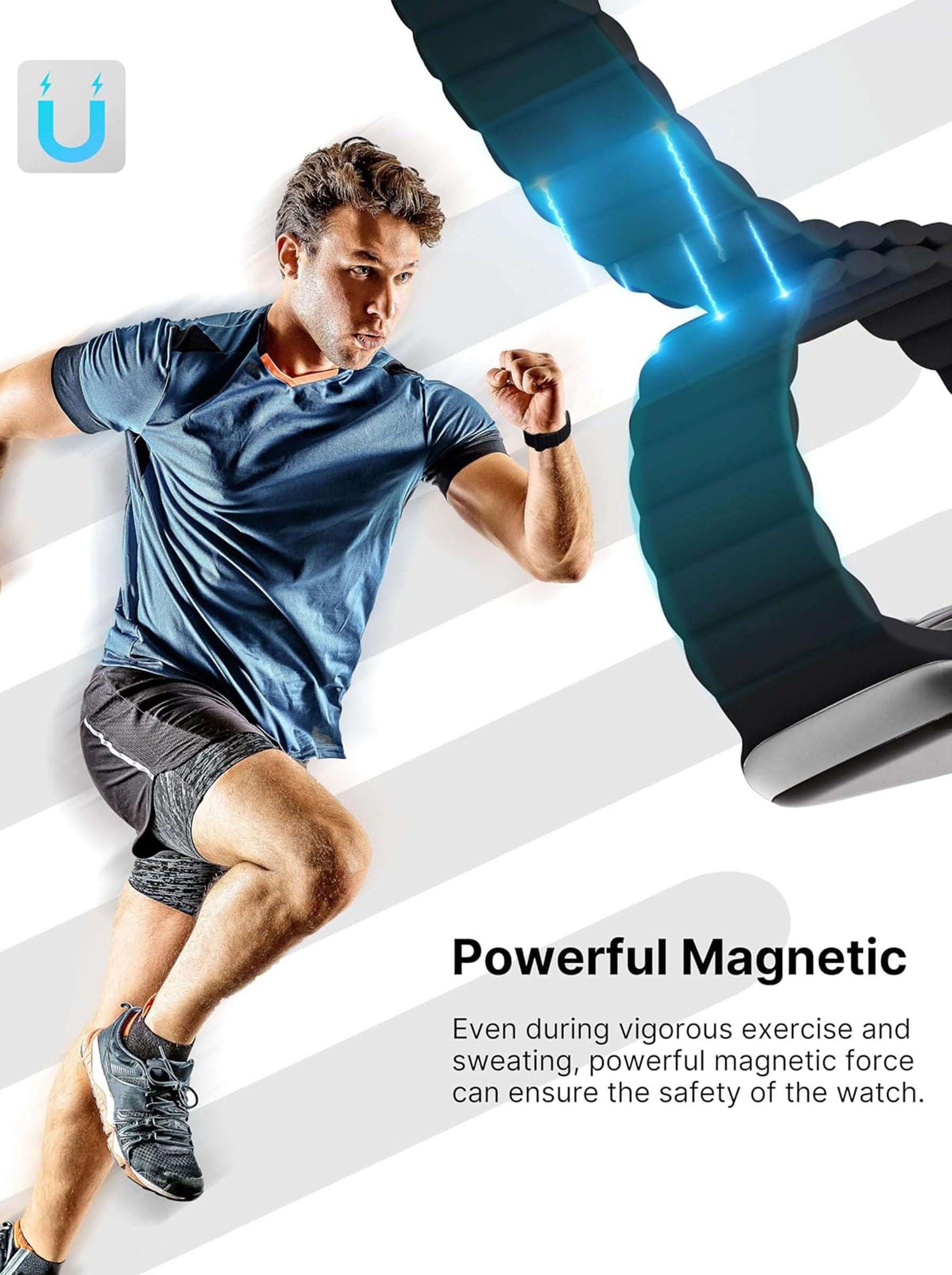 Magnetic Silicone Sport Strap For Apple Watch | 49mm / 46mm / 45mm / 44mm / 42mm | Gray+orange