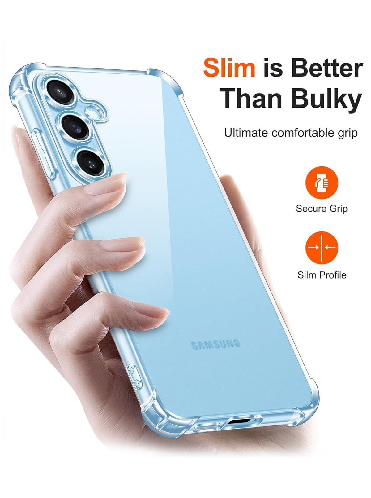 Samsung S24 FE | PC + TPU | Clear Transparent | 360 Edges Protection | Phone Bumper Case (Transparent)
