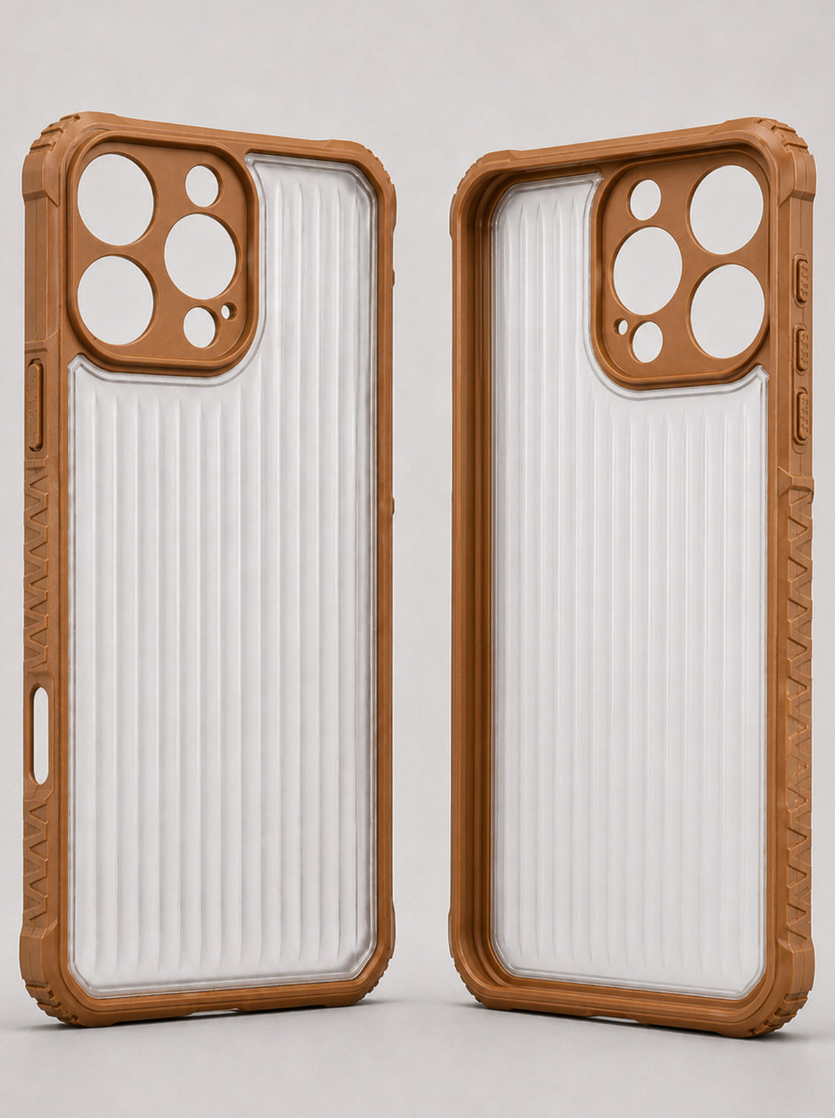 iPhone 16 Pro Max | Fluted Texture Matte Case with Side Protection Grip | Brown