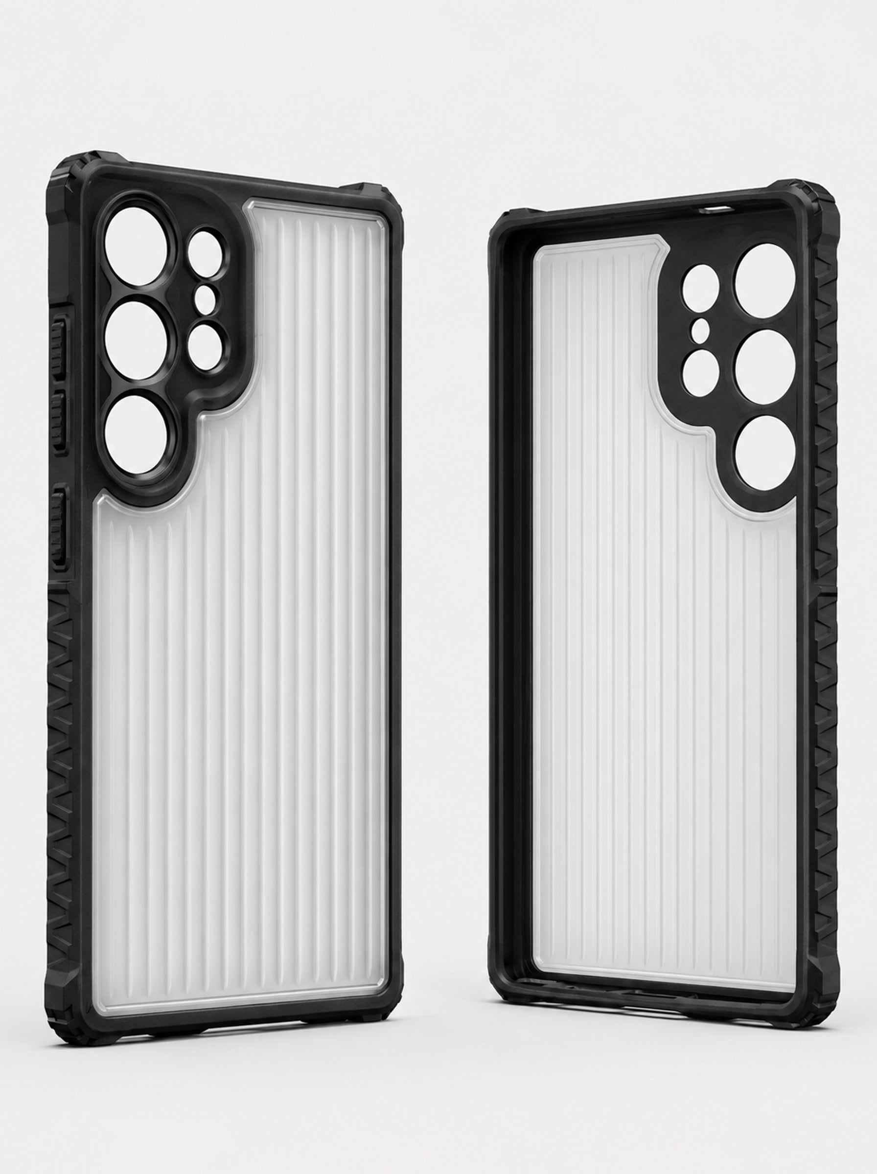 Samsung S24 Ultra | Fluted Texture Matte Case with Side Protection Grip | Black