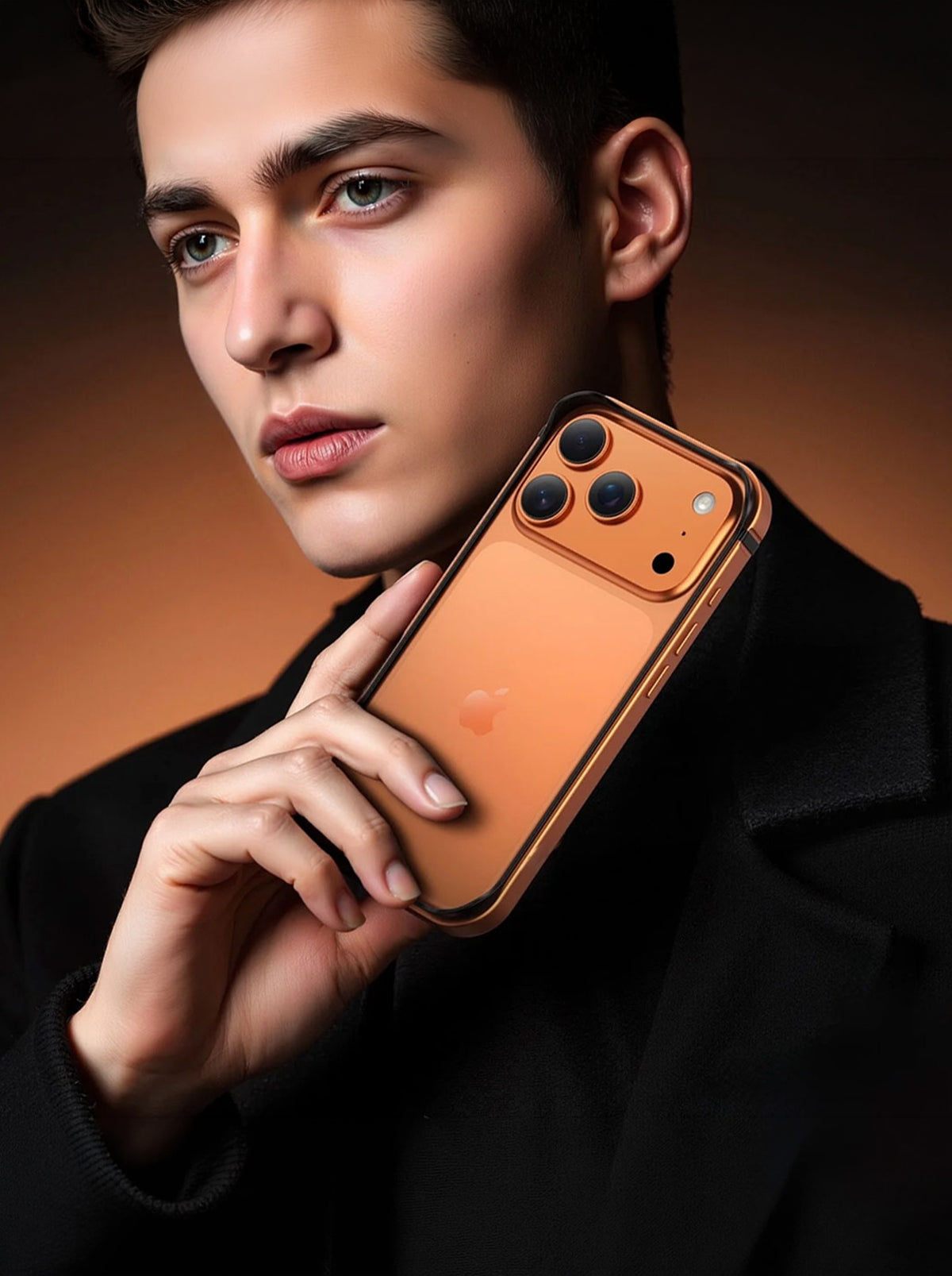 iPhone 17 Pro Max | Side Metal Bumper Case | Orange