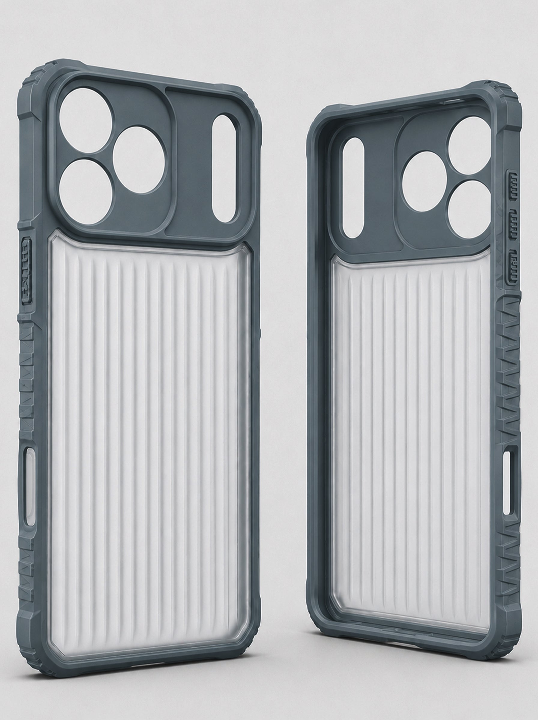 iPhone 17 Pro Max | Fluted Texture Matte Case with Side Protection Grip | Gray