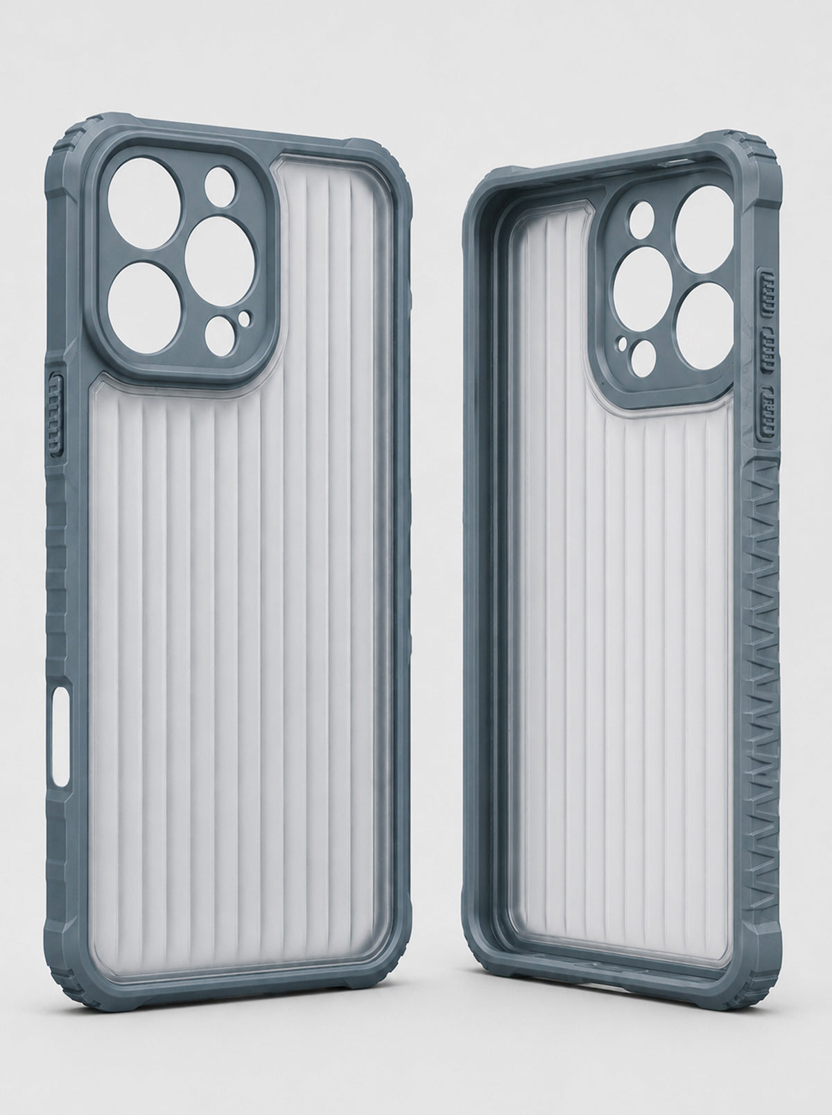 iPhone 16 Pro Max | Fluted Texture Matte Case with Side Protection Grip | Gray