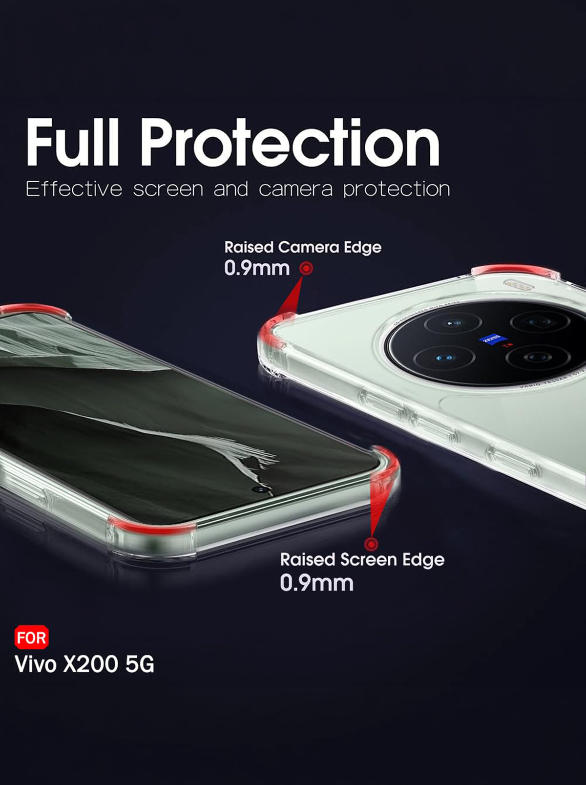 Vivo X200 | PC + TPU | Clear Transparent | 360 Edges Protection | Phone Bumper Case (Transparent)