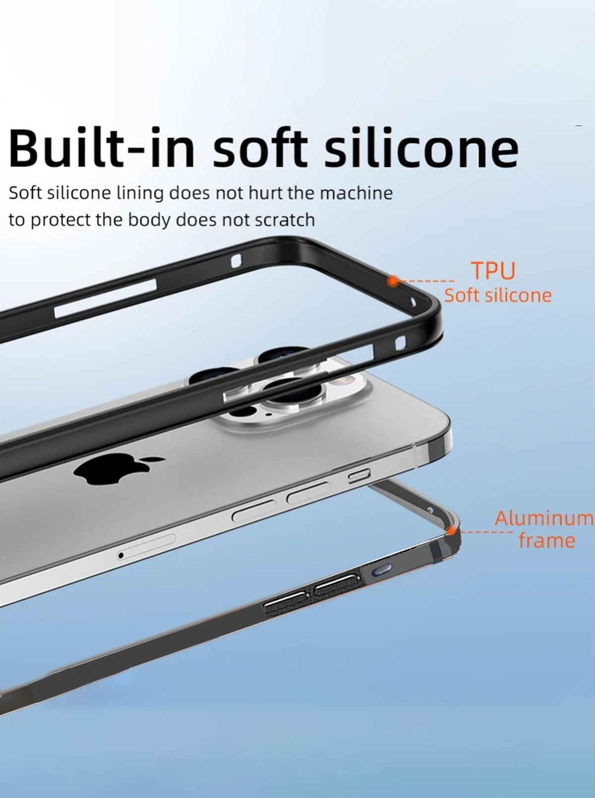 iPhone 17 Pro Max | Side Metal Bumper Case | Silver