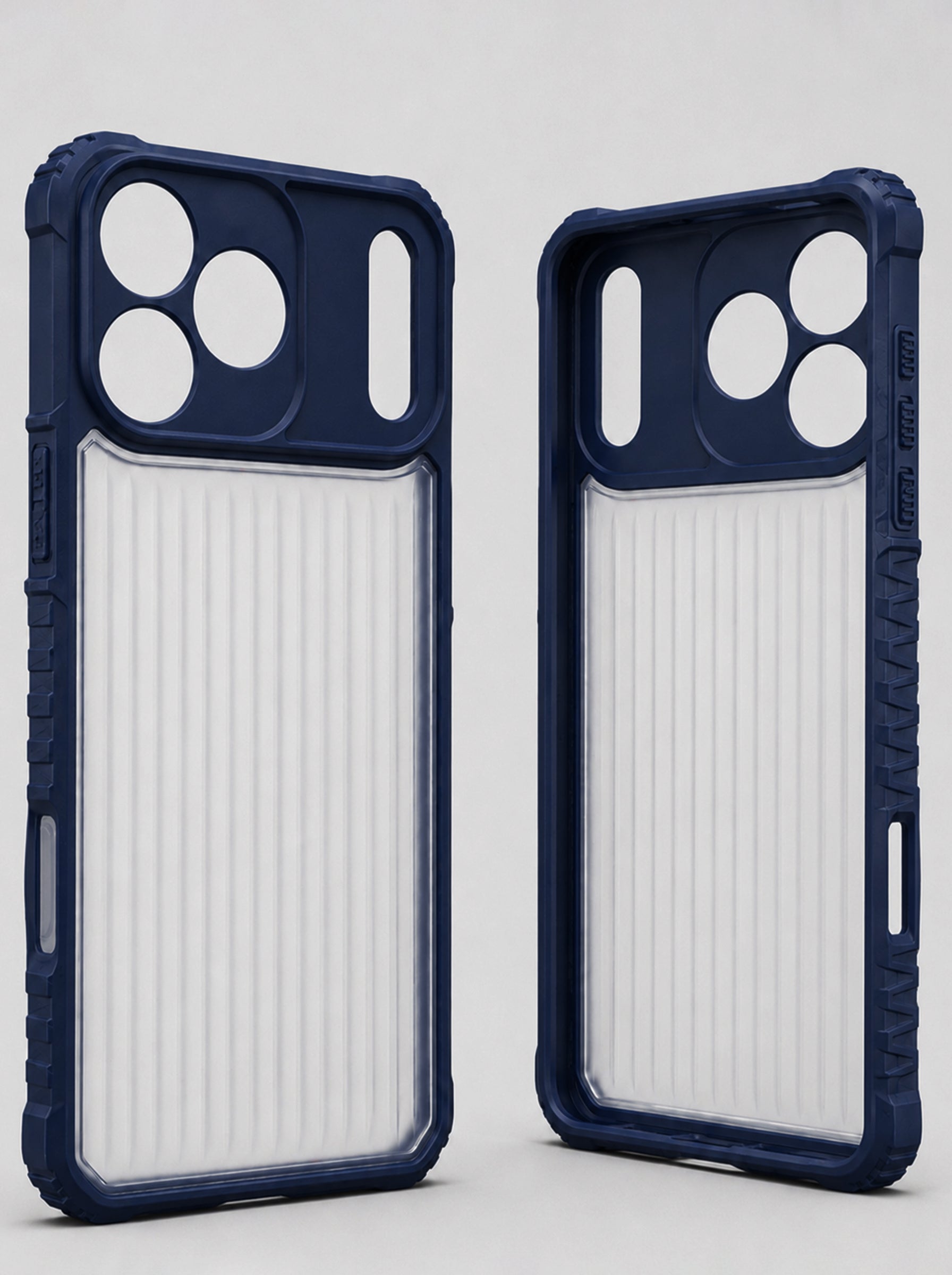 iPhone 17 Pro Max | Fluted Texture Matte Case with Side Protection Grip | Dark Blue