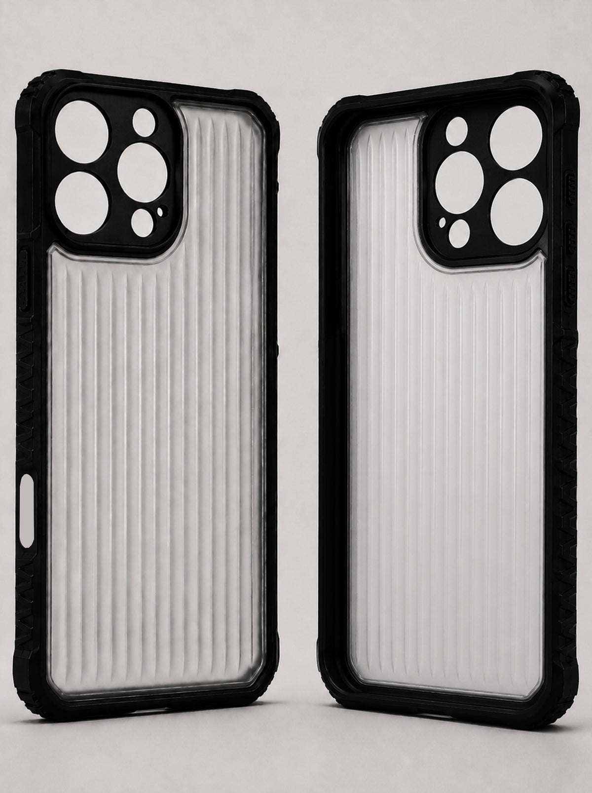 iPhone 16 Pro | Fluted Texture Matte Case with Side Protection Grip | Dark Black