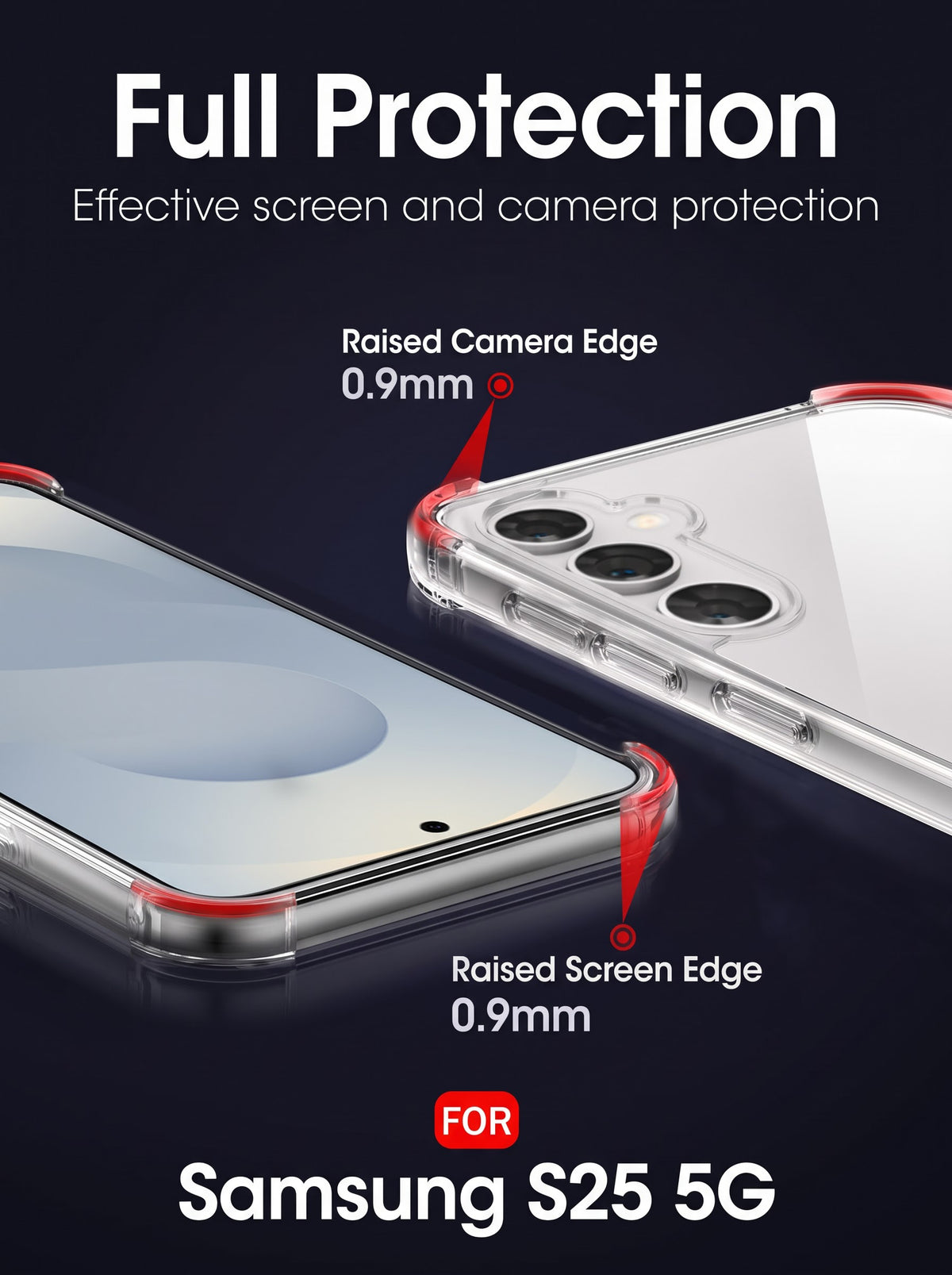 Samsung S25 | PC + TPU | Clear Transparent | 360 Edges Protection | Phone Bumper Case (Transparent)