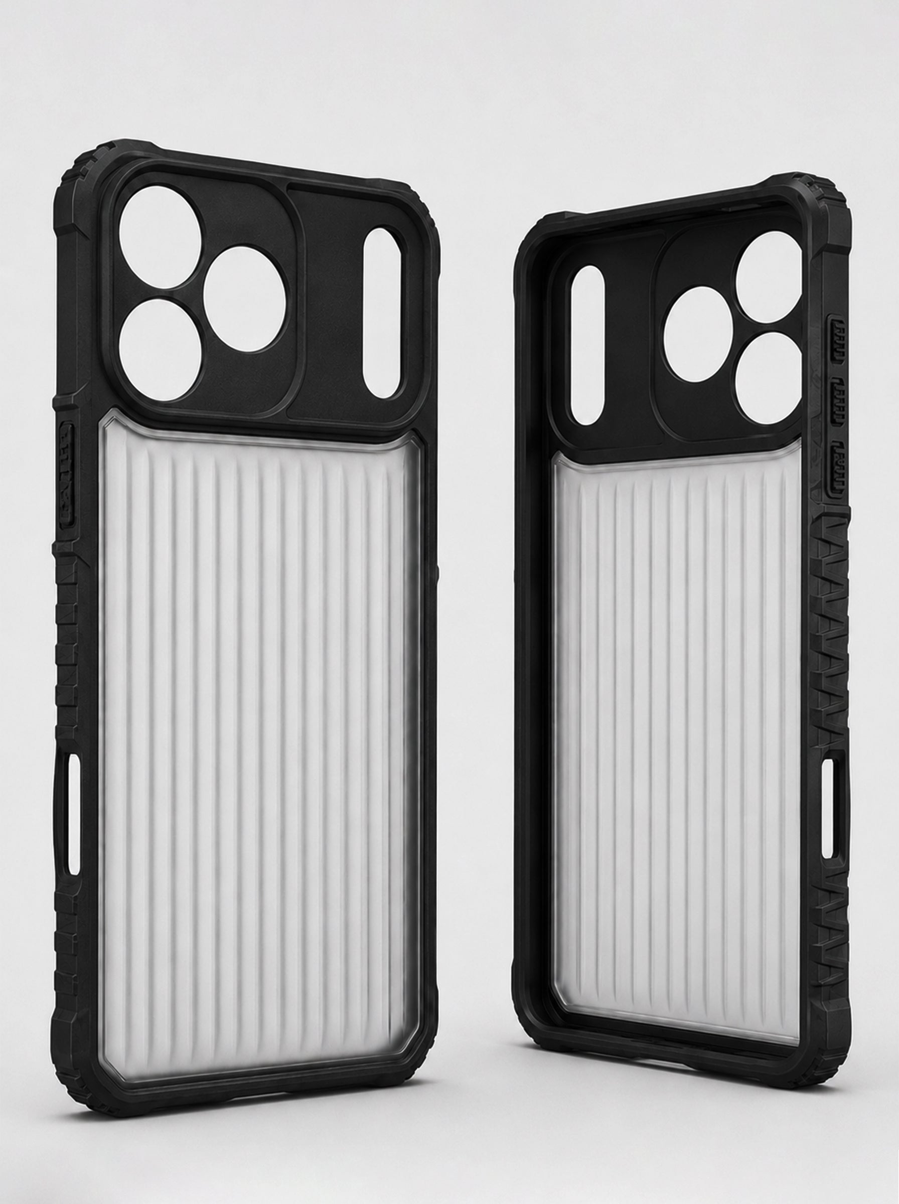 iPhone 17 Pro Max | Fluted Texture Matte Case with Side Protection Grip | Dark Black