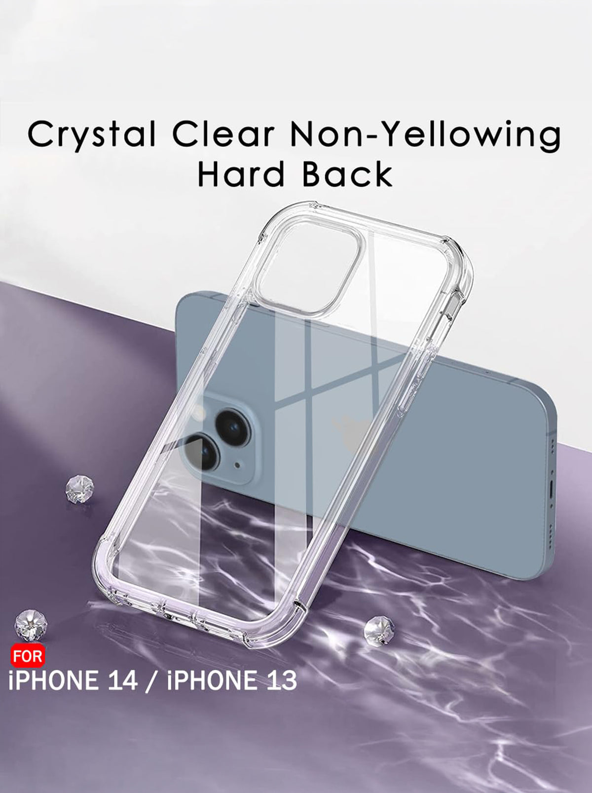 iPhone 14 | PC + TPU | Clear Transparent | 360 Edges Protection | Phone Bumper Case (Transparent)