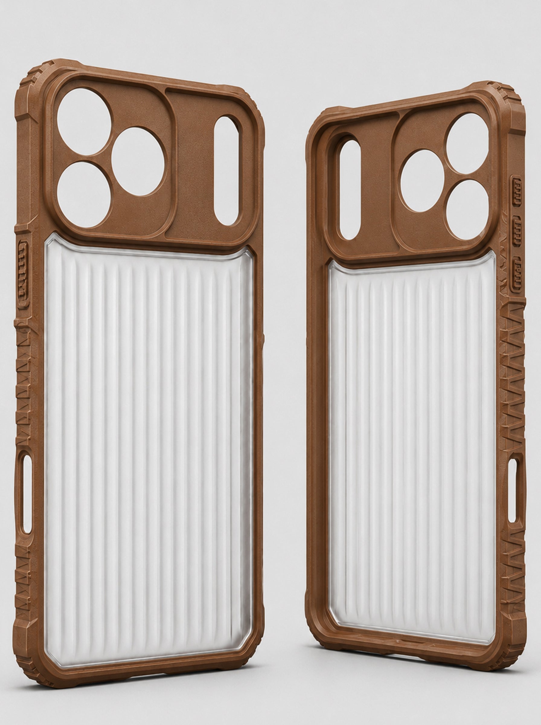 iPhone 17 Pro Max | Fluted Texture Matte Case with Side Protection Grip | Brown
