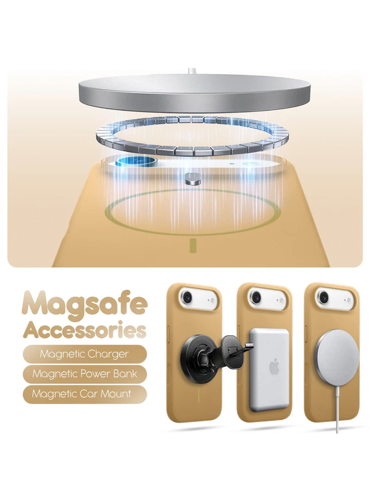 iPhone 17 Air | Silicone Case With IC Pop-Up | Gold