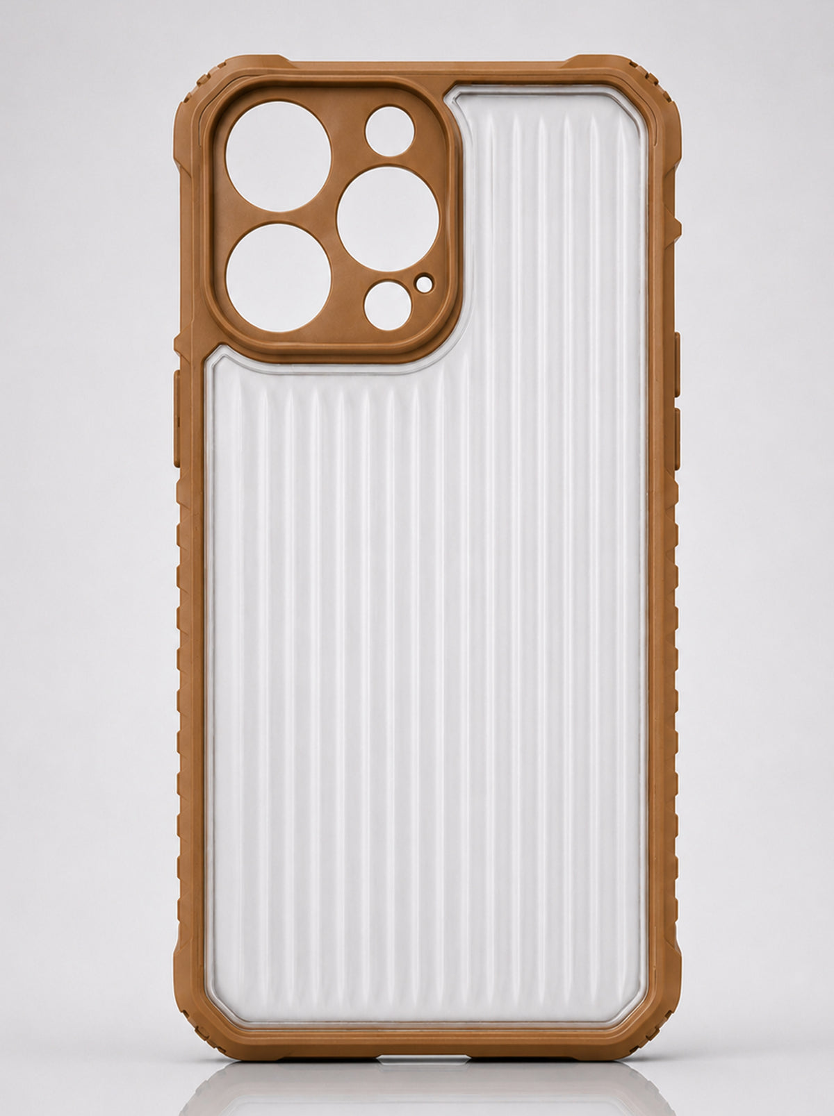 iPhone 16 Pro Max | Fluted Texture Matte Case with Side Protection Grip | Brown