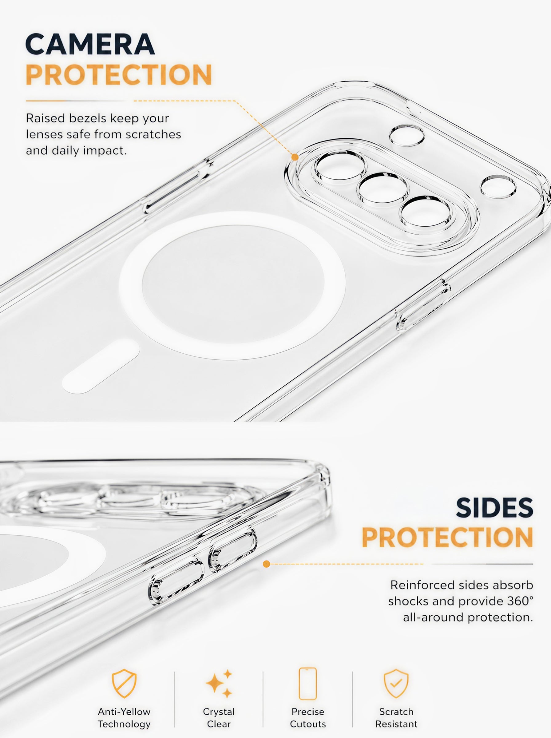Nothing Phone 3A | Clear Hard PC Case | Anti-Yellow | MagSafe Compatible