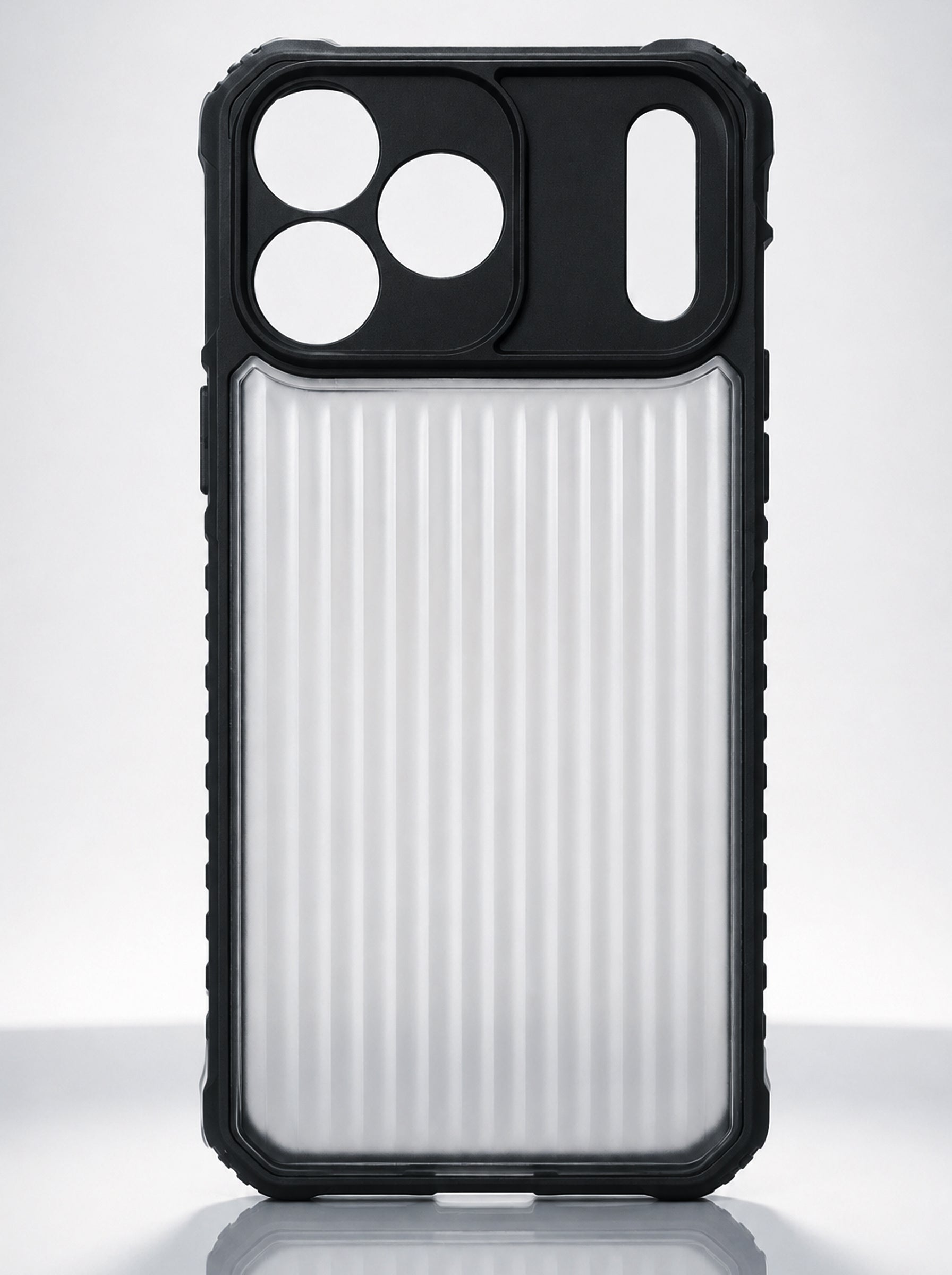 iPhone 17 Pro Max | Fluted Texture Matte Case with Side Protection Grip | Black