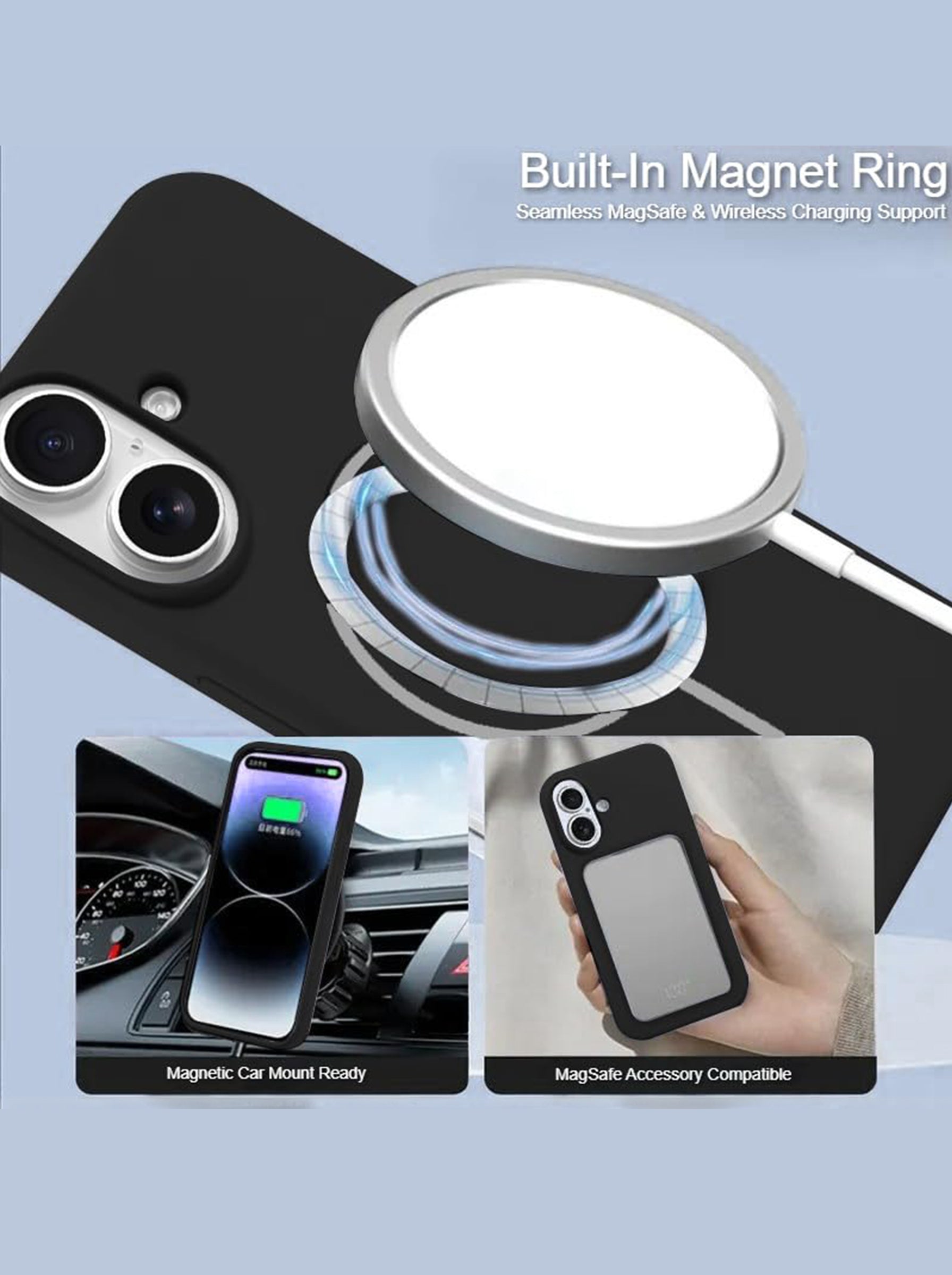 iPhone 17 | Silicone Case With IC Pop-Up | Black