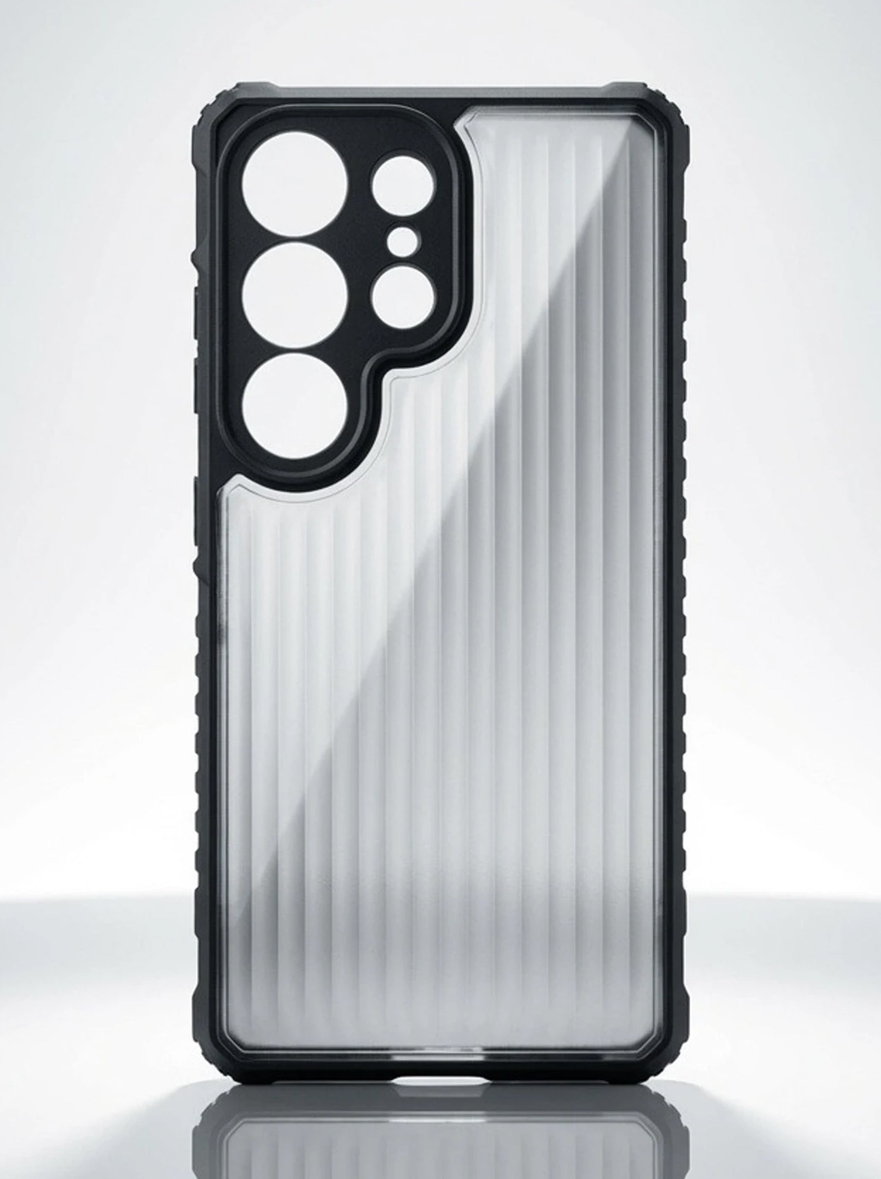 Samsung S24 Ultra | Fluted Texture Matte Case with Side Protection Grip | Black