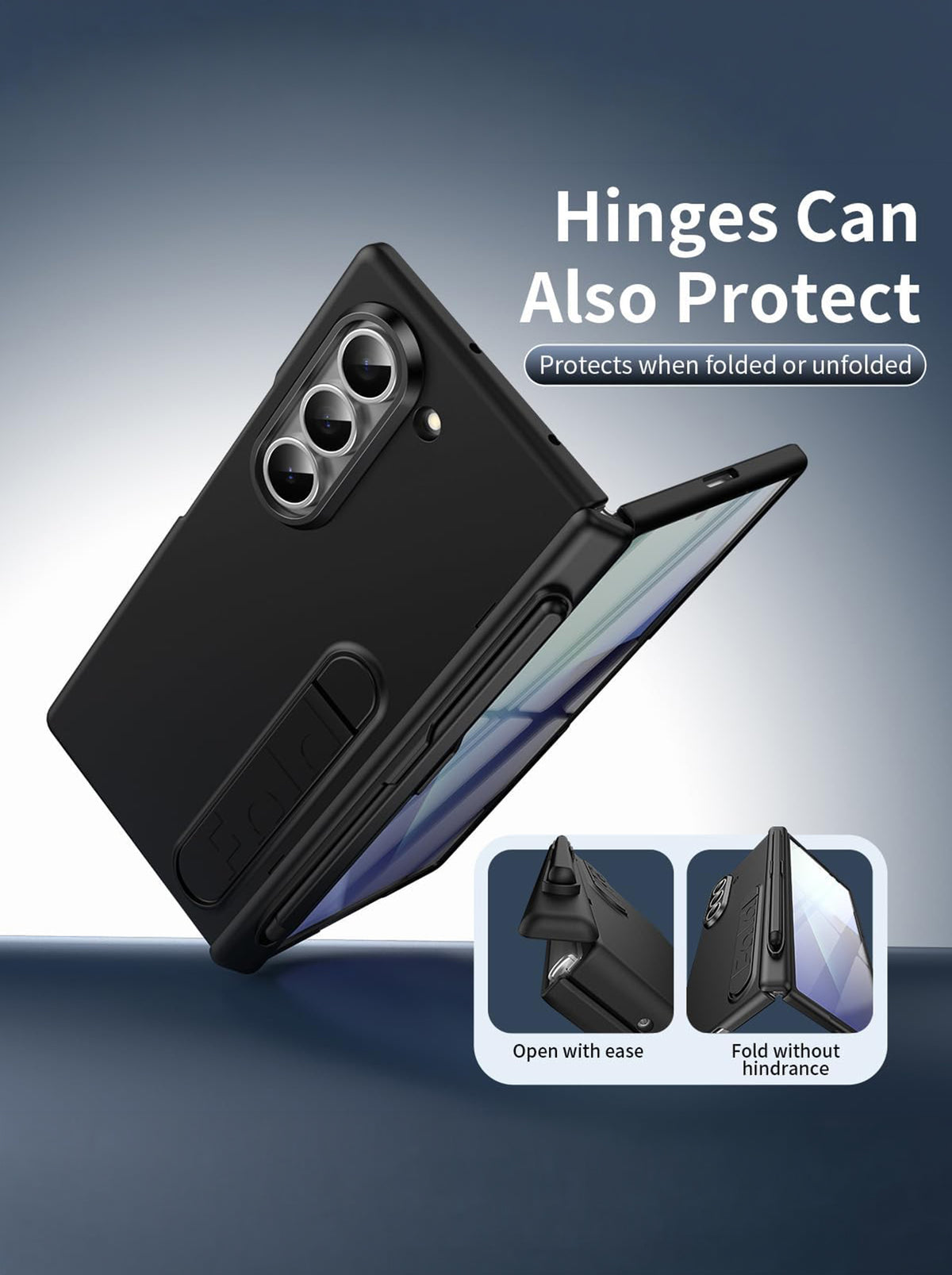 Samsung Galaxy Z Fold 7 | Full Body Protection | Screen Protector | Hinge Protection | Kickstand | Stylus | Black