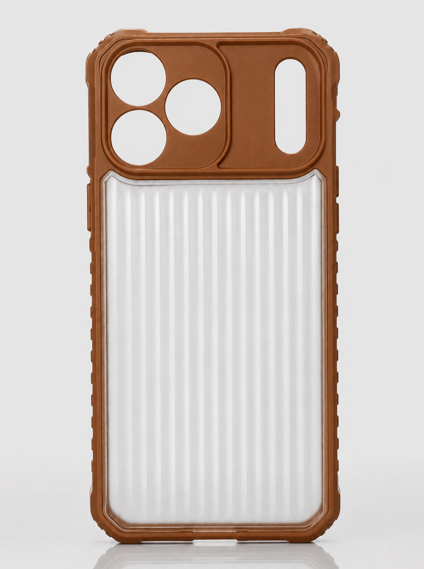iPhone 17 Pro Max | Fluted Texture Matte Case with Side Protection Grip | Brown