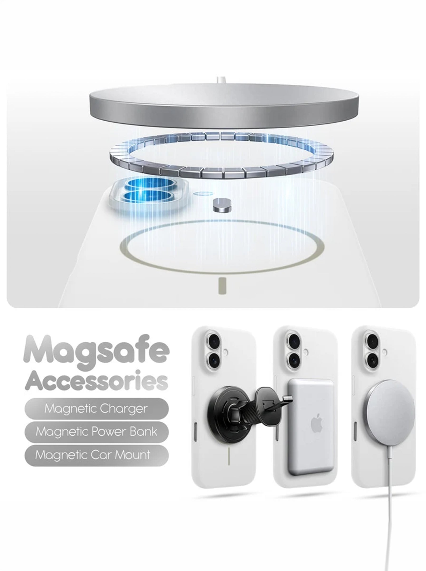 iPhone 16 | Silicone Case With IC Pop-Up | White