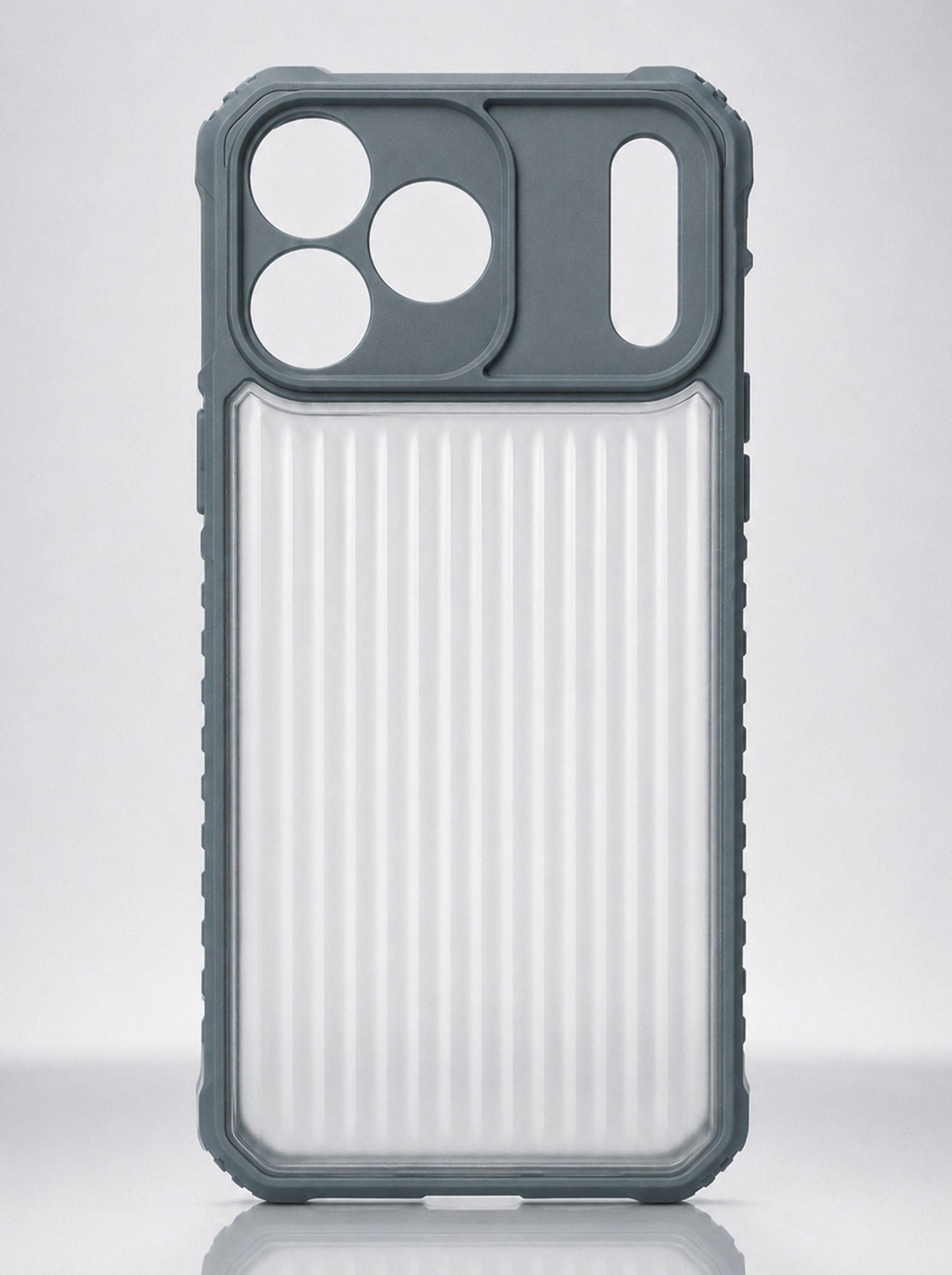 iPhone 17 Pro Max | Fluted Texture Matte Case with Side Protection Grip | Gray