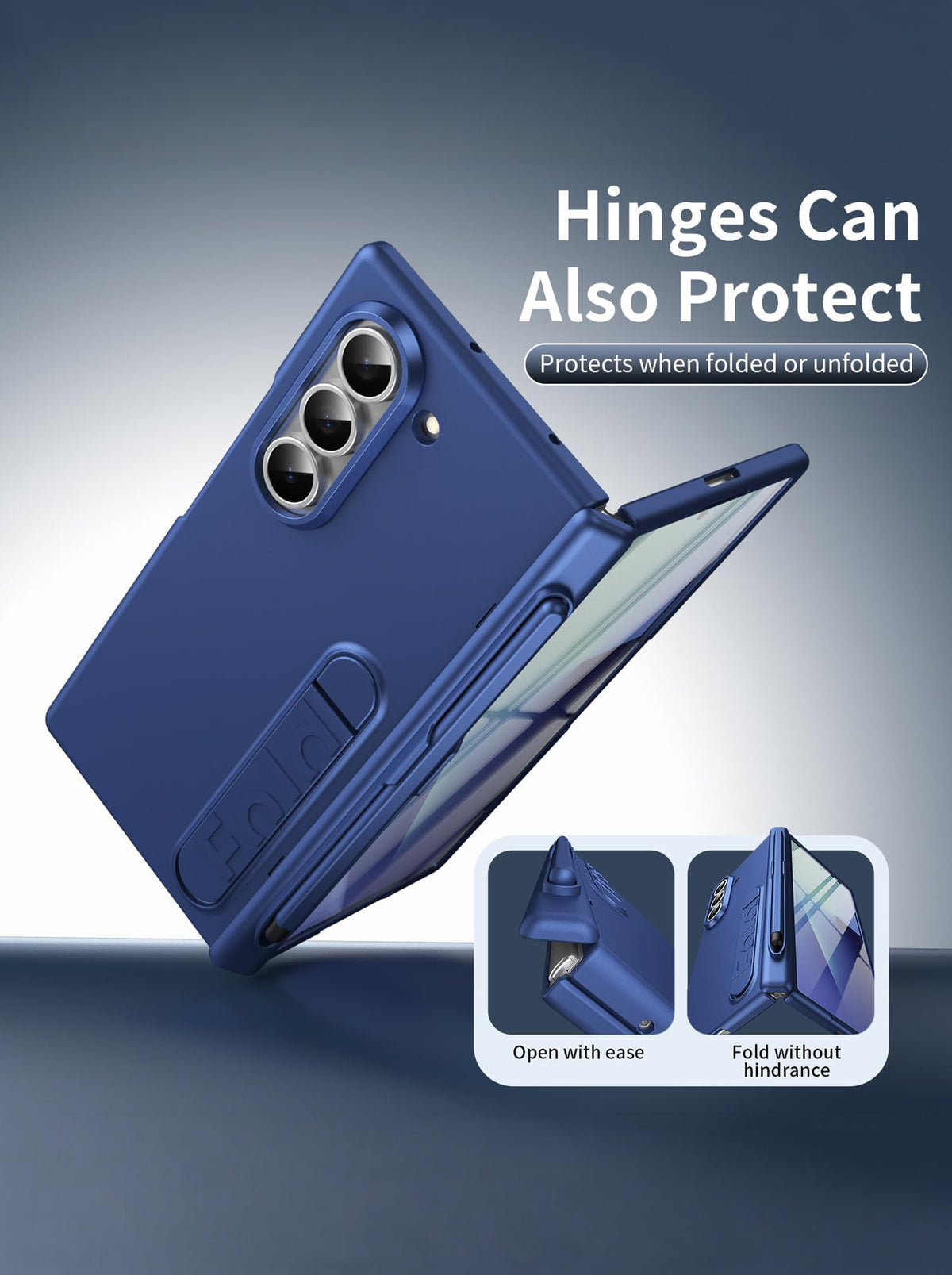 Samsung Galaxy Z Fold 7 | Full Body Protection | Screen Protector | Hinge Protection | Kickstand | Stylus | Blue