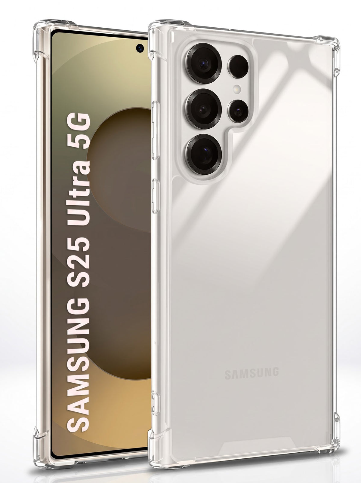 Samsung S25 Ultra | PC + TPU | Clear Transparent | 360 Edges Protection | Phone Bumper Case (Transparent)