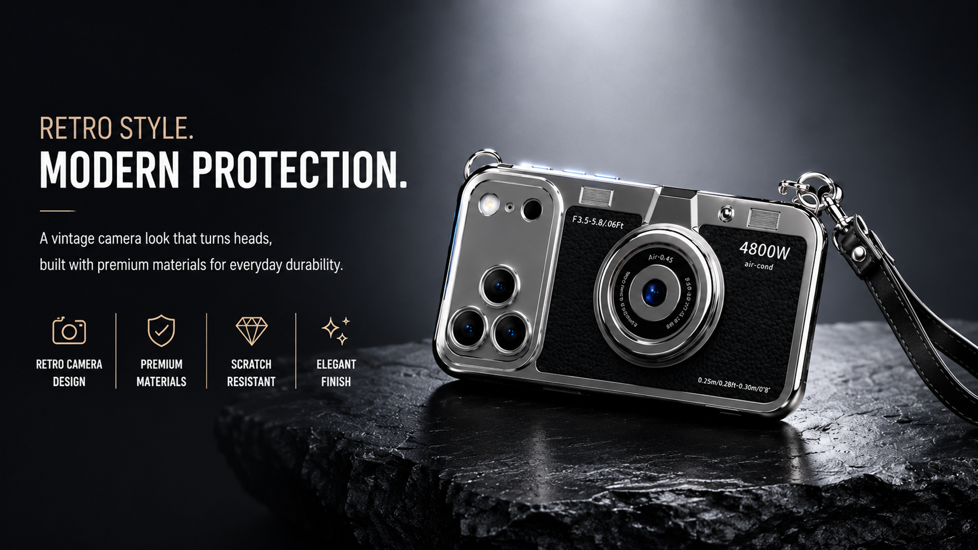 iPhone 17 Pro Max | Camera Style Case | Black