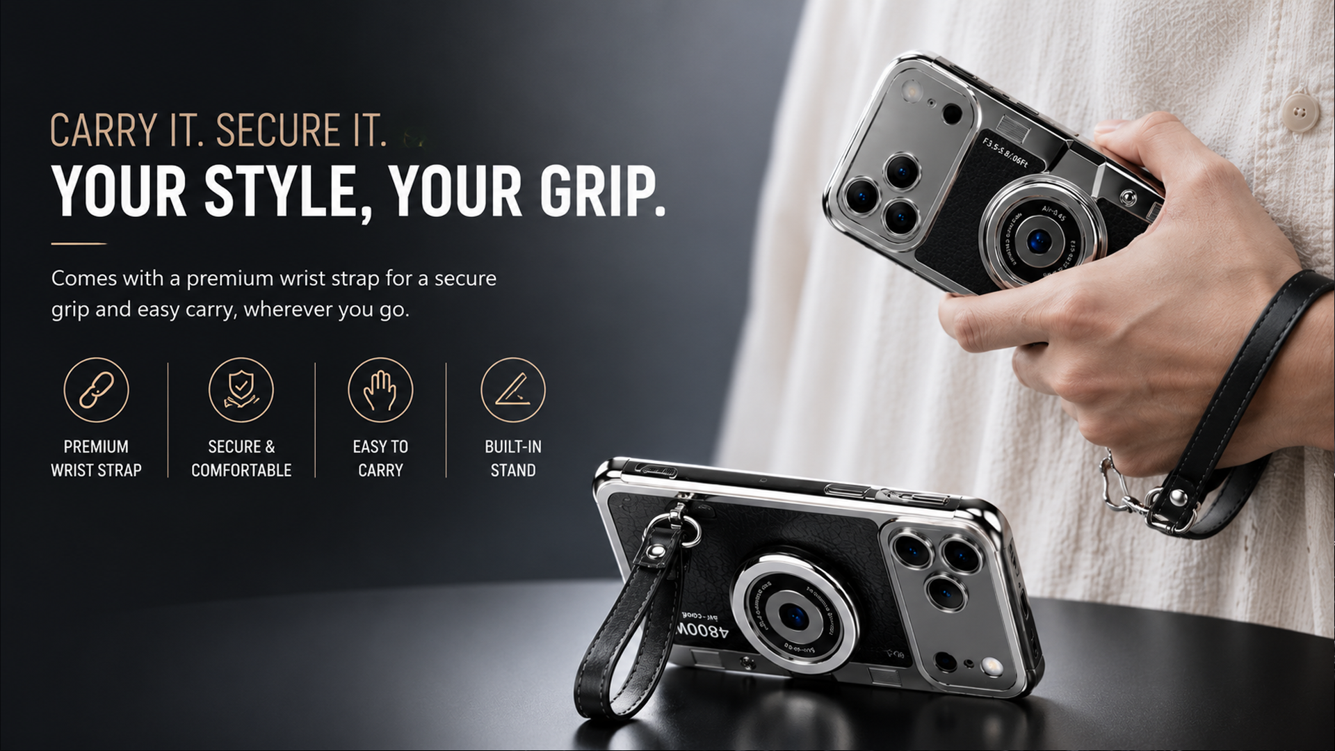 iPhone 17 Pro Max | Camera Style Case | Black
