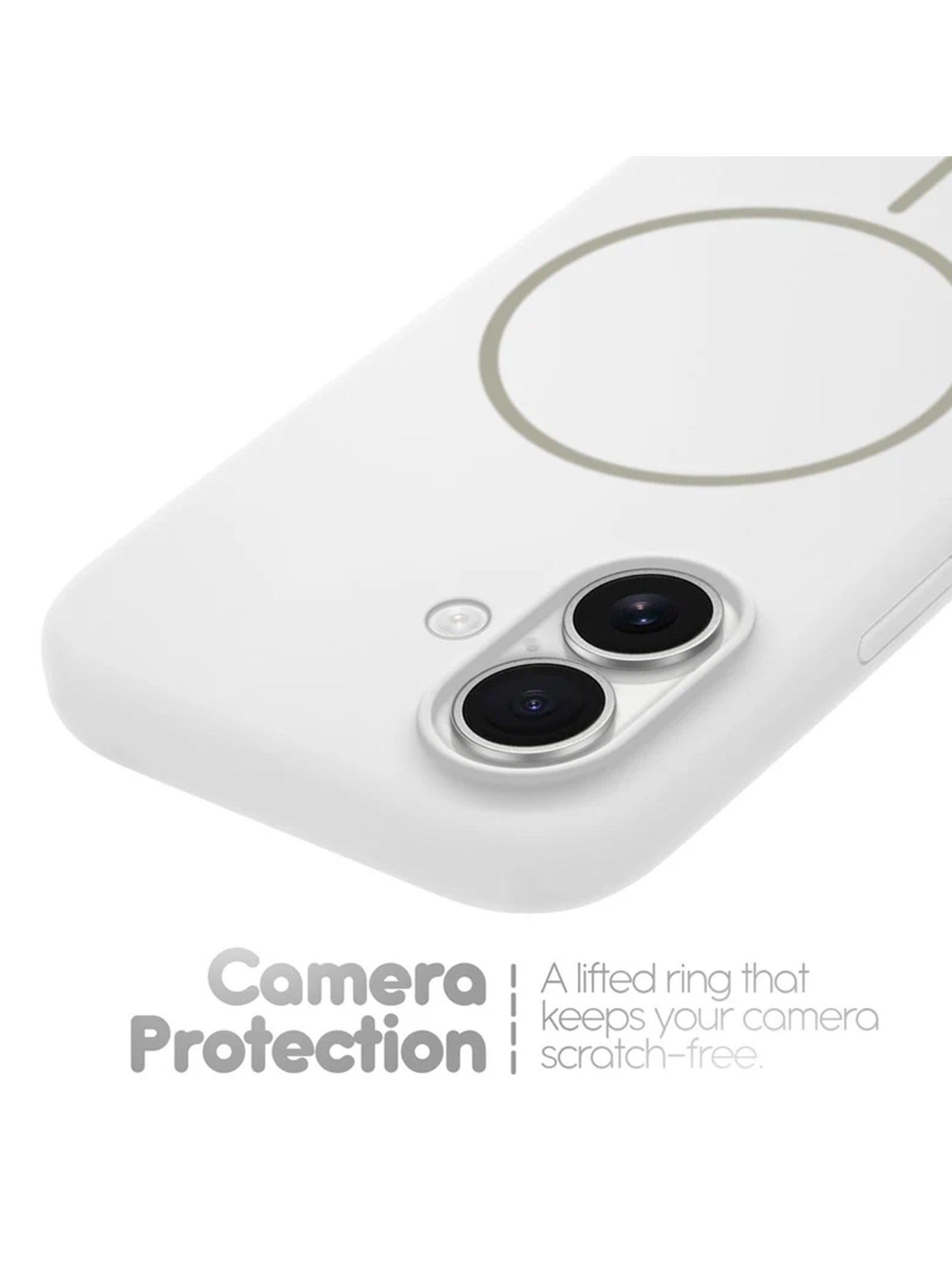 iPhone 16 | Silicone Case With IC Pop-Up | White