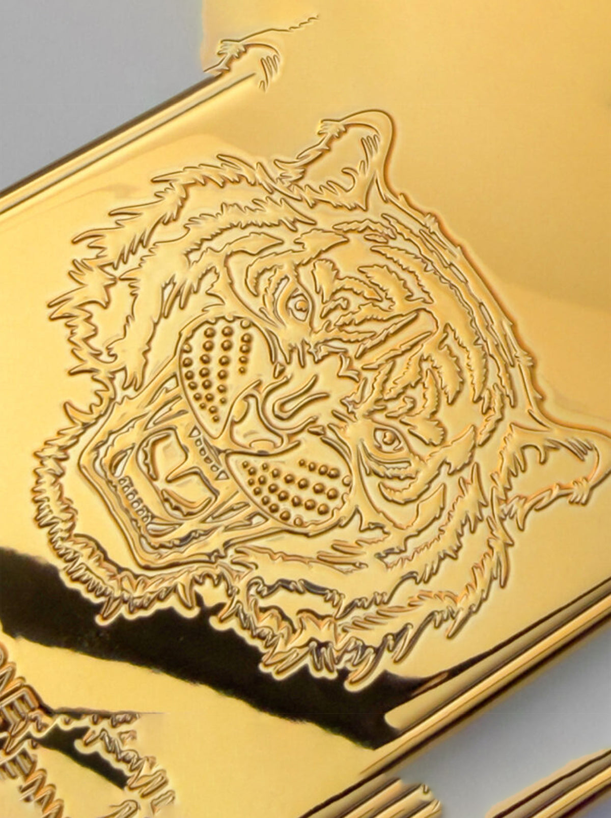 iPhone 17 Pro Max | Royal Gold Embossed Case- Tiger