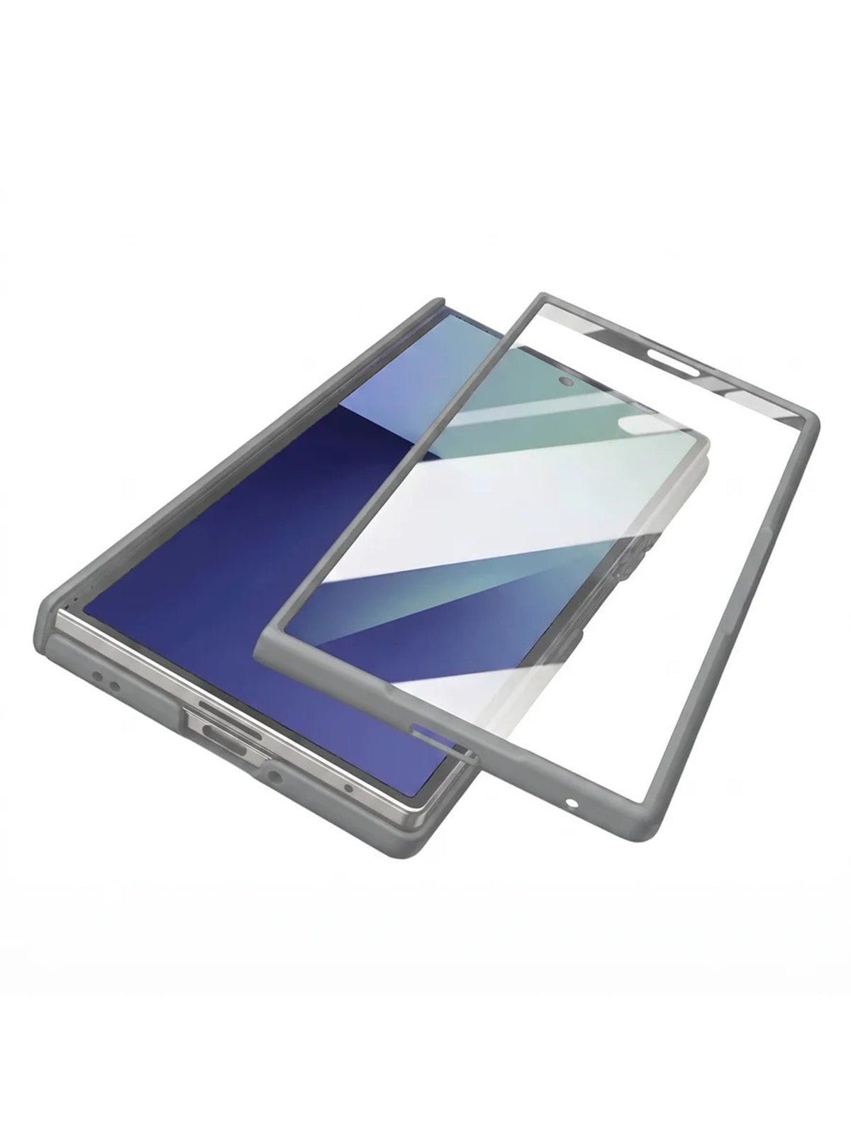 Samsung Z Fold 7 Case with Tempered Glass | Hinge | Magnetic Support | Slim Back | Gray