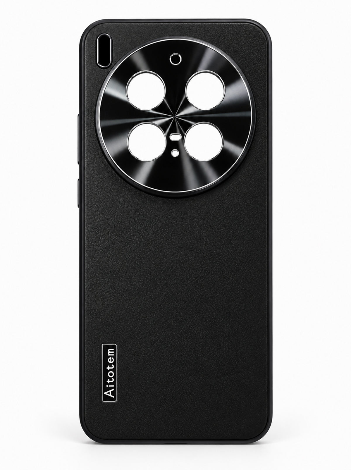 Vivo X300 Pro | Dual-ton Case | Leather Back | Metal Camera Lens Protection | Black