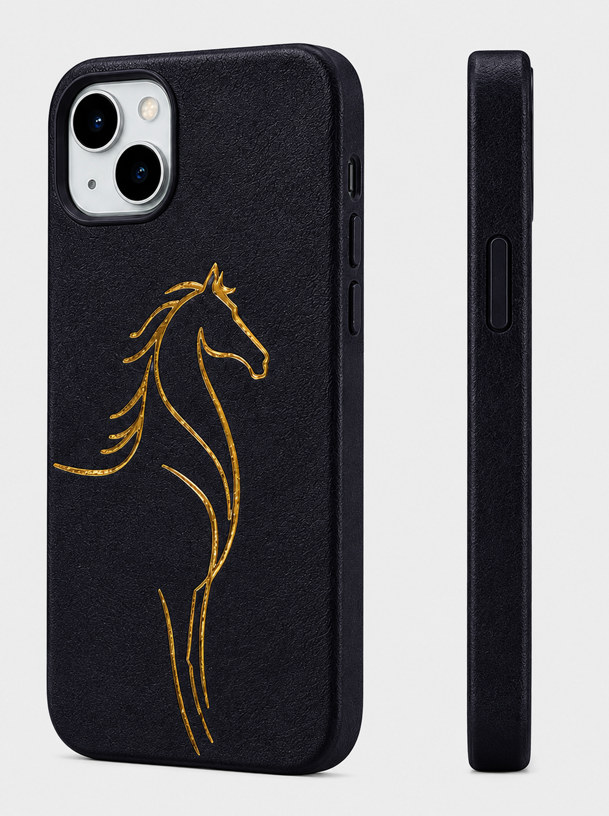 iPhone 13 | Luxury Horse Premium Leather Case with Hidden MagSafe | Black