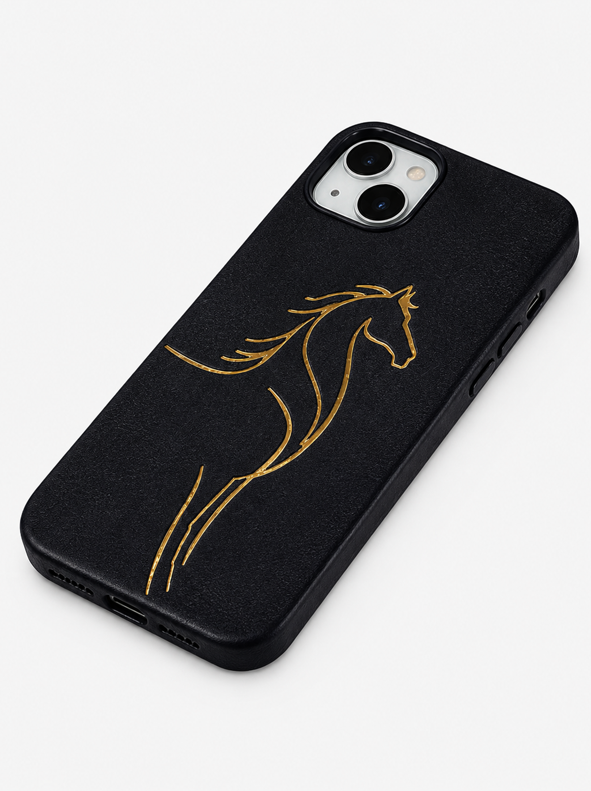 iPhone 13 | Luxury Horse Premium Leather Case with Hidden MagSafe | Black