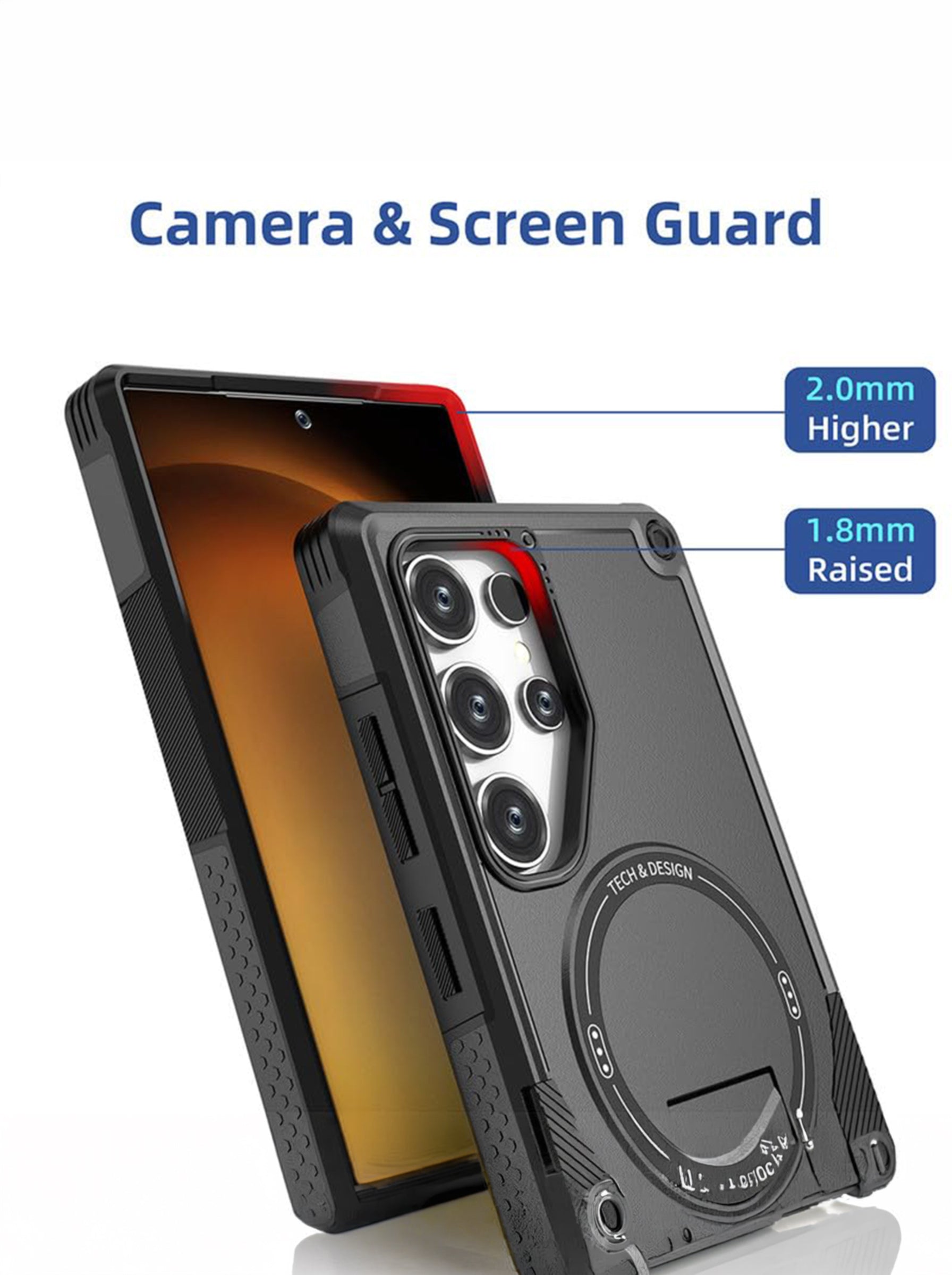 Samsung S24 ULTRA | DROP+ | Portable Kickstand | MagSafe Compatible Magnetic Case | Shockproof Military Grade Protection | BLACK COLOR