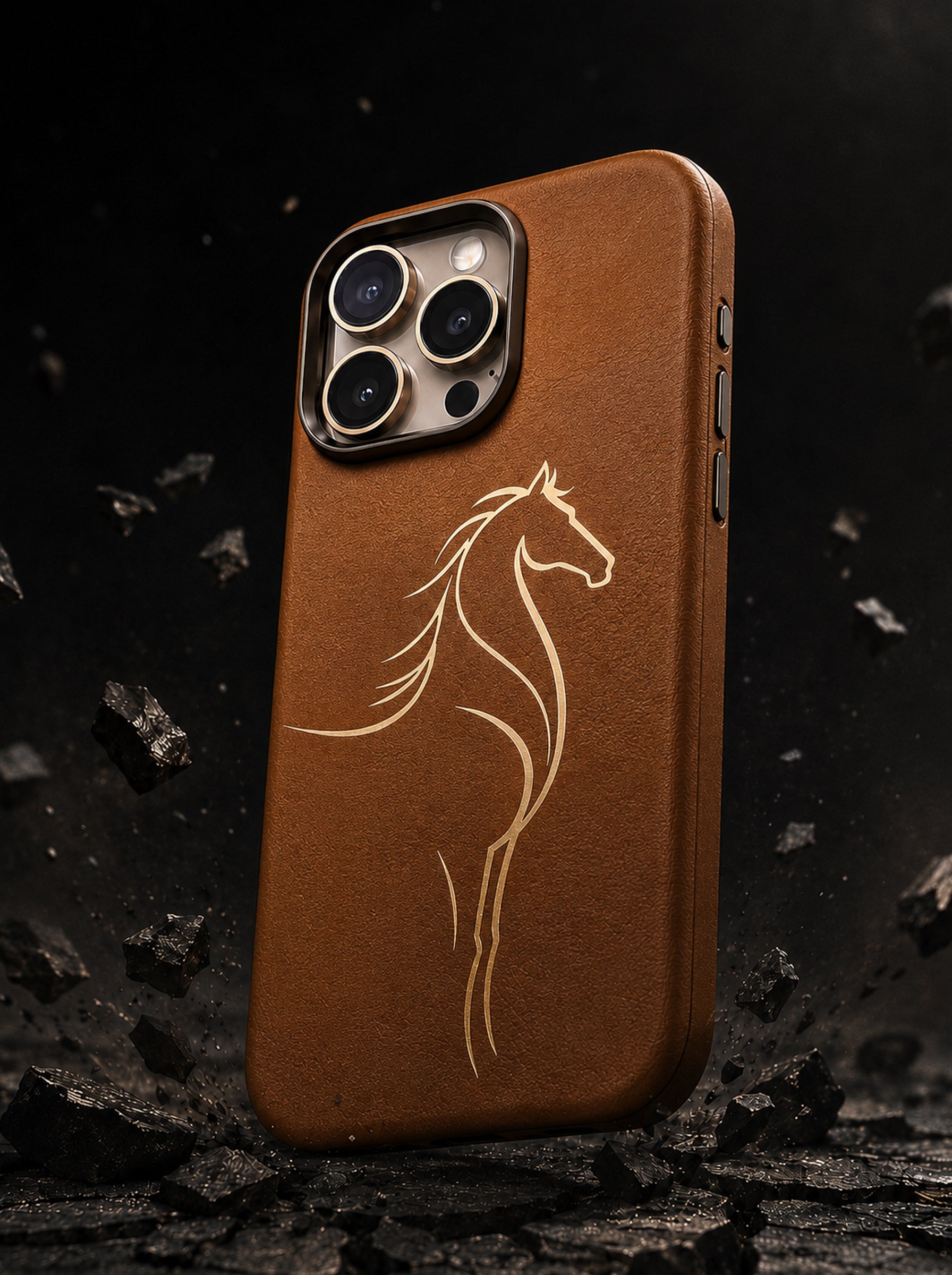 iPhone 16 Pro | Luxury Horse Premium Leather Case with Hidden MagSafe | Brown