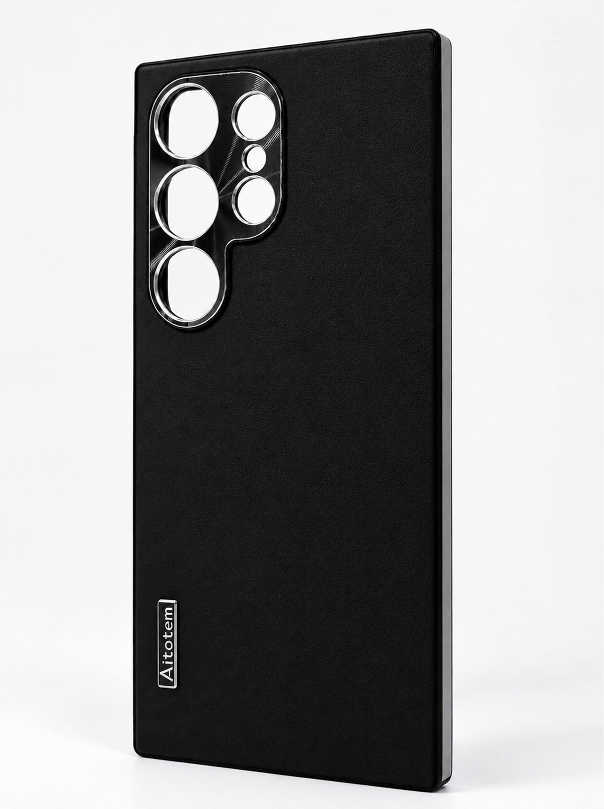 Samsung S24 Ultra | Dual-ton Case | Leather Back | Metal Camera Lens Protection | Black