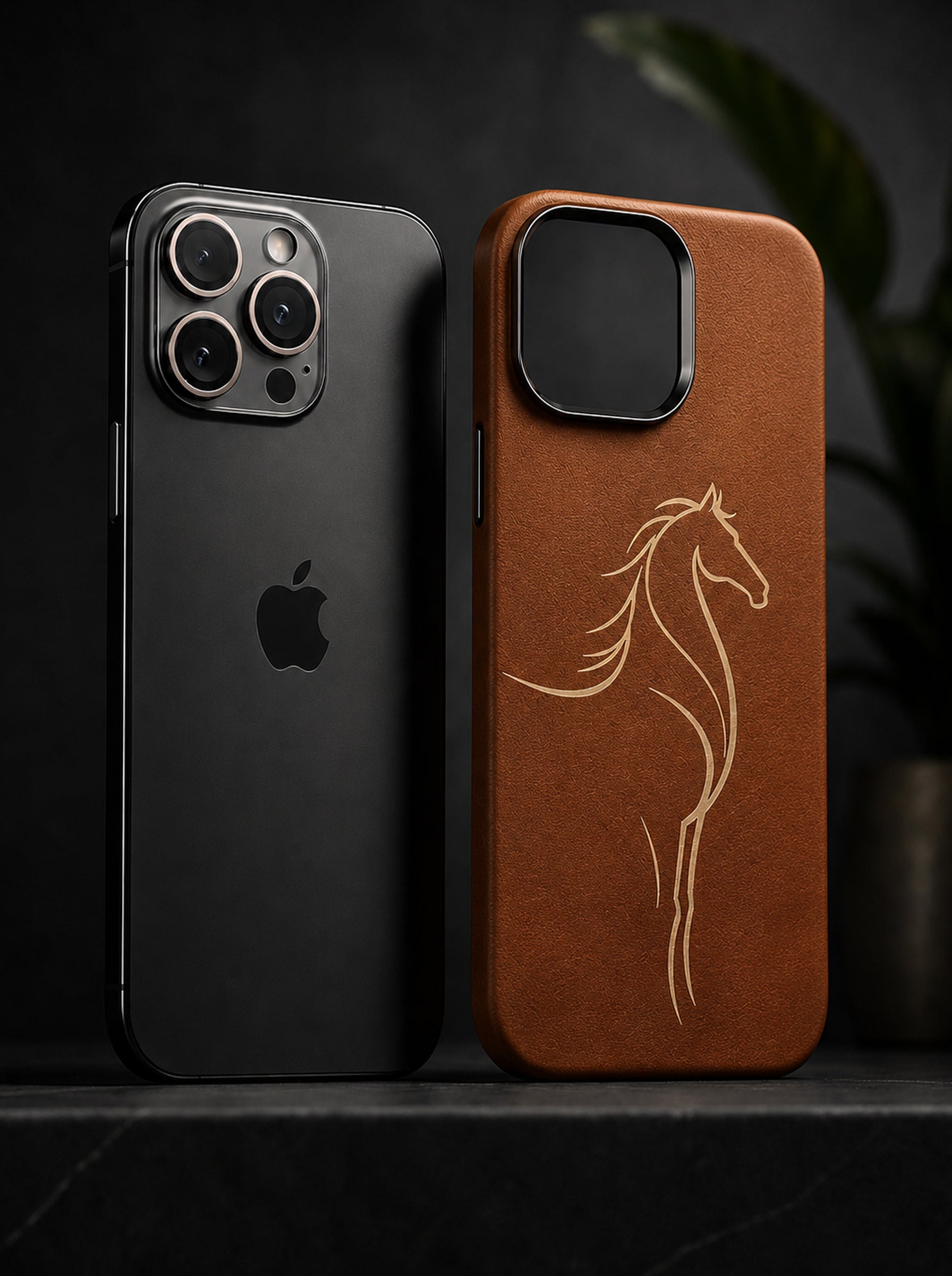 iPhone 16 Pro | Luxury Horse Premium Leather Case with Hidden MagSafe | Brown