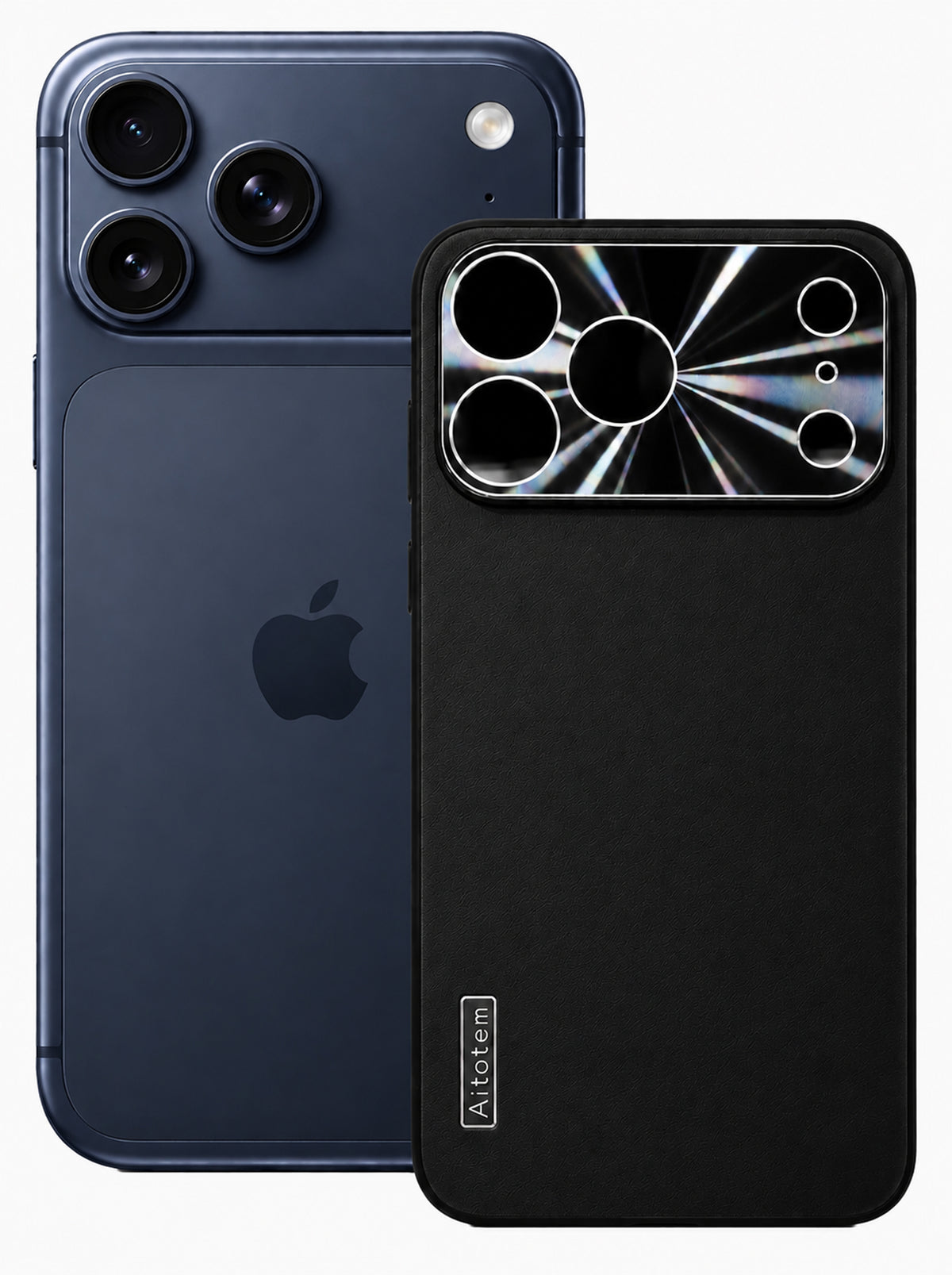 iPhone 17 Pro Max | Dual-ton Case | Leather Back | Metal Camera Lens Protection | Black