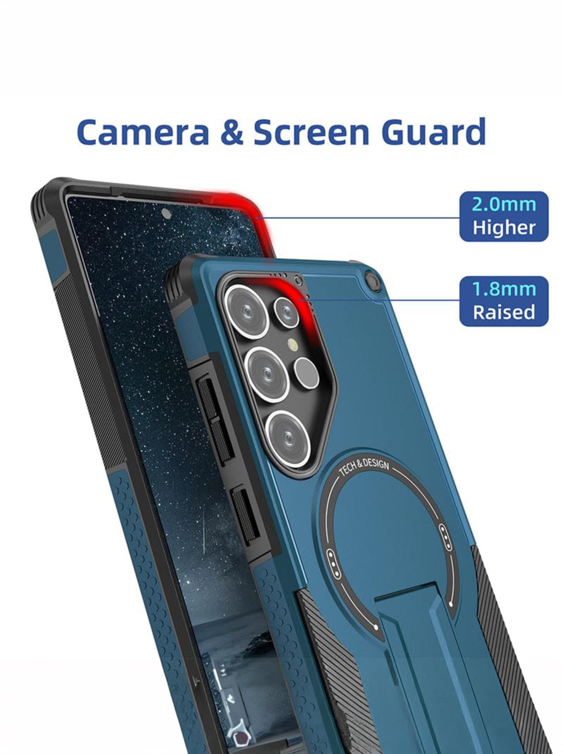 Samsung S25 ULTRA | DROP+ | Portable Kickstand | MagSafe Compatible Magnetic Case | Shockproof Military Grade Protection | BLUE COLOR