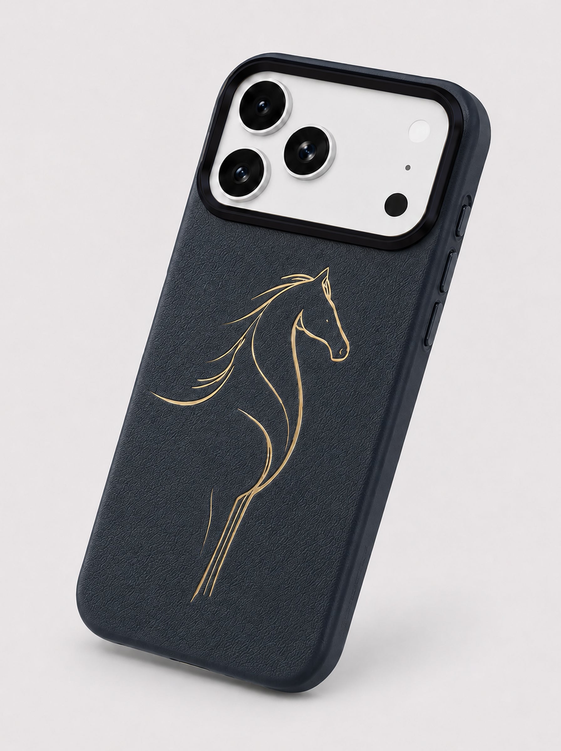 iPhone 17 Pro Max | Luxury Horse Premium Leather Case with Hidden MagSafe |  Blue