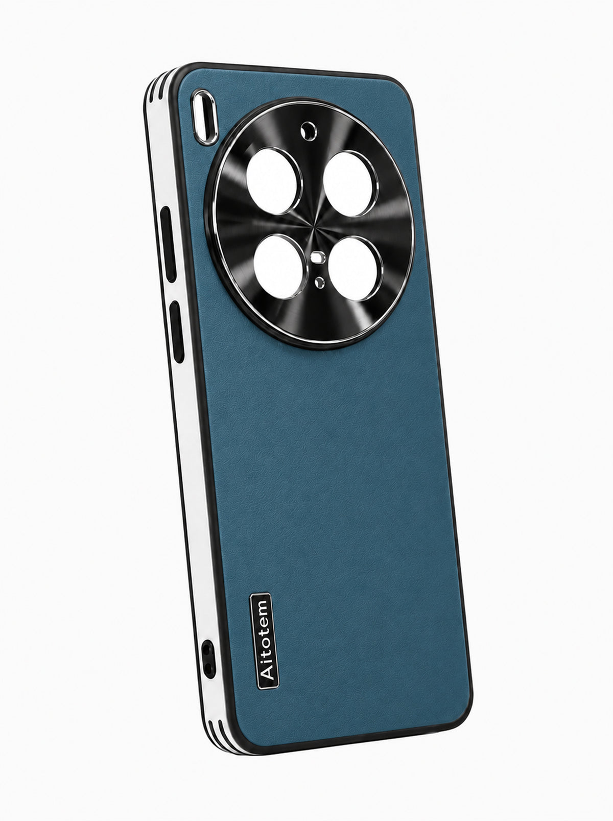 Vivo X300 Pro | Dual-ton Case | Leather Back | Metal Camera Lens Protection | Blue