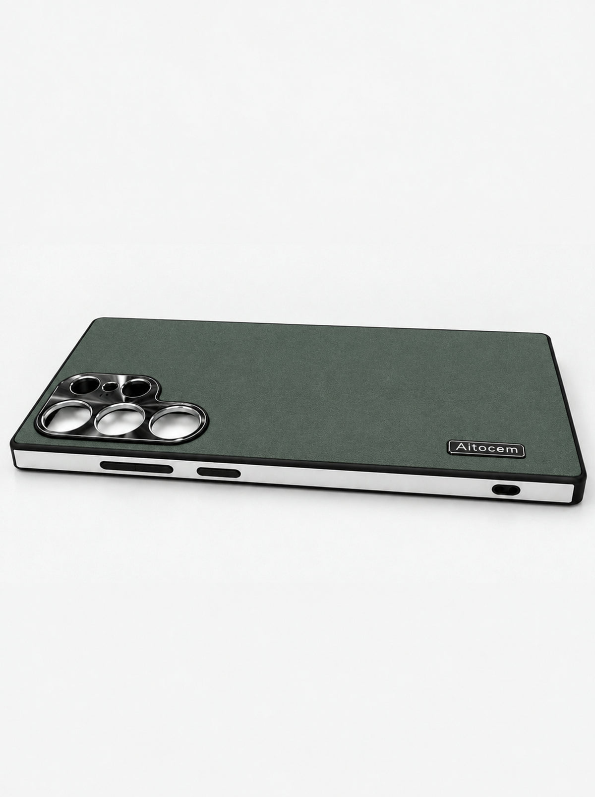 Samsung S24 Ultra | Dual-ton Case | Leather Back | Metal Camera Lens Protection | Sea Green