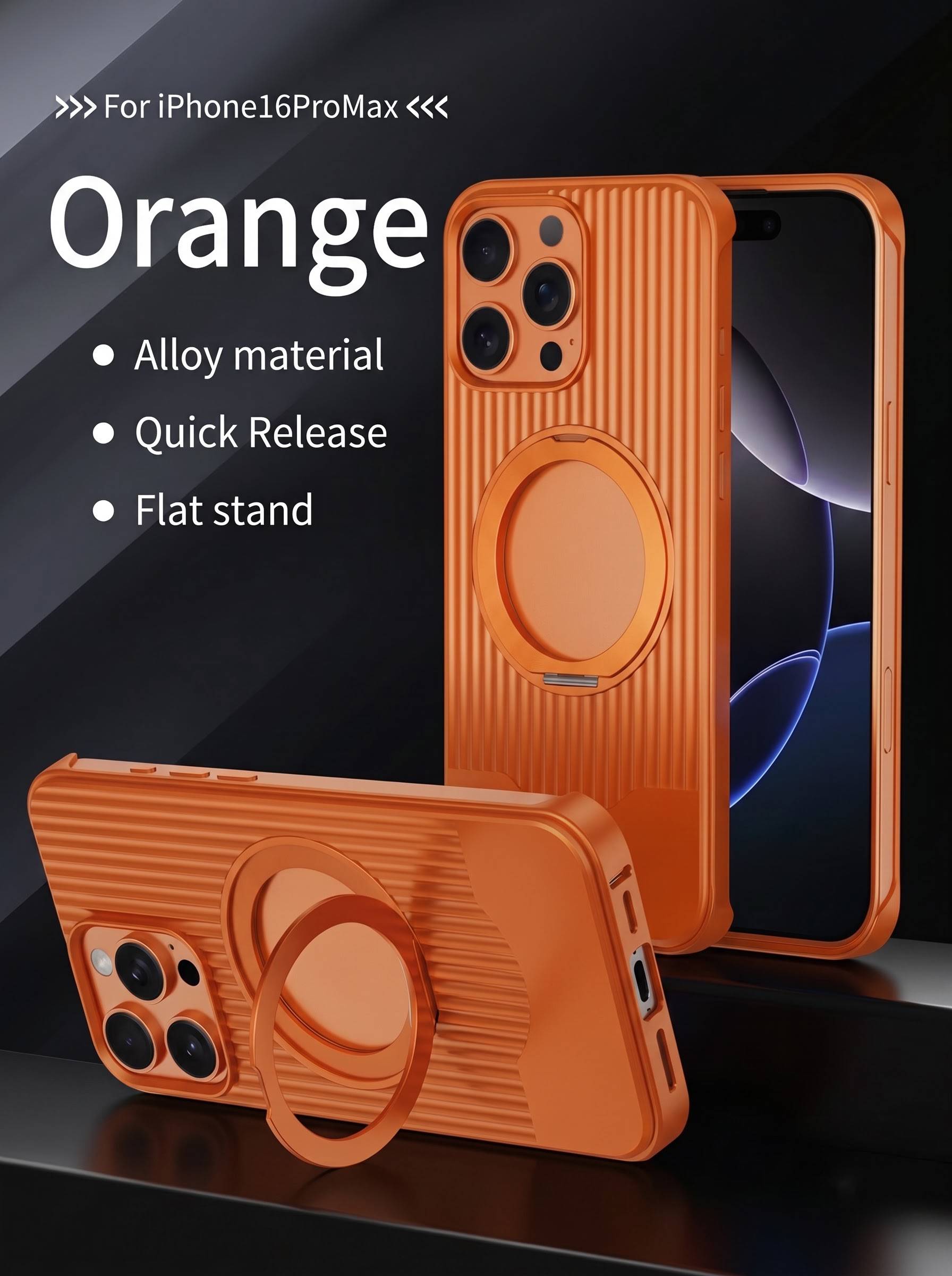 Fully metal frameless with 360stand case