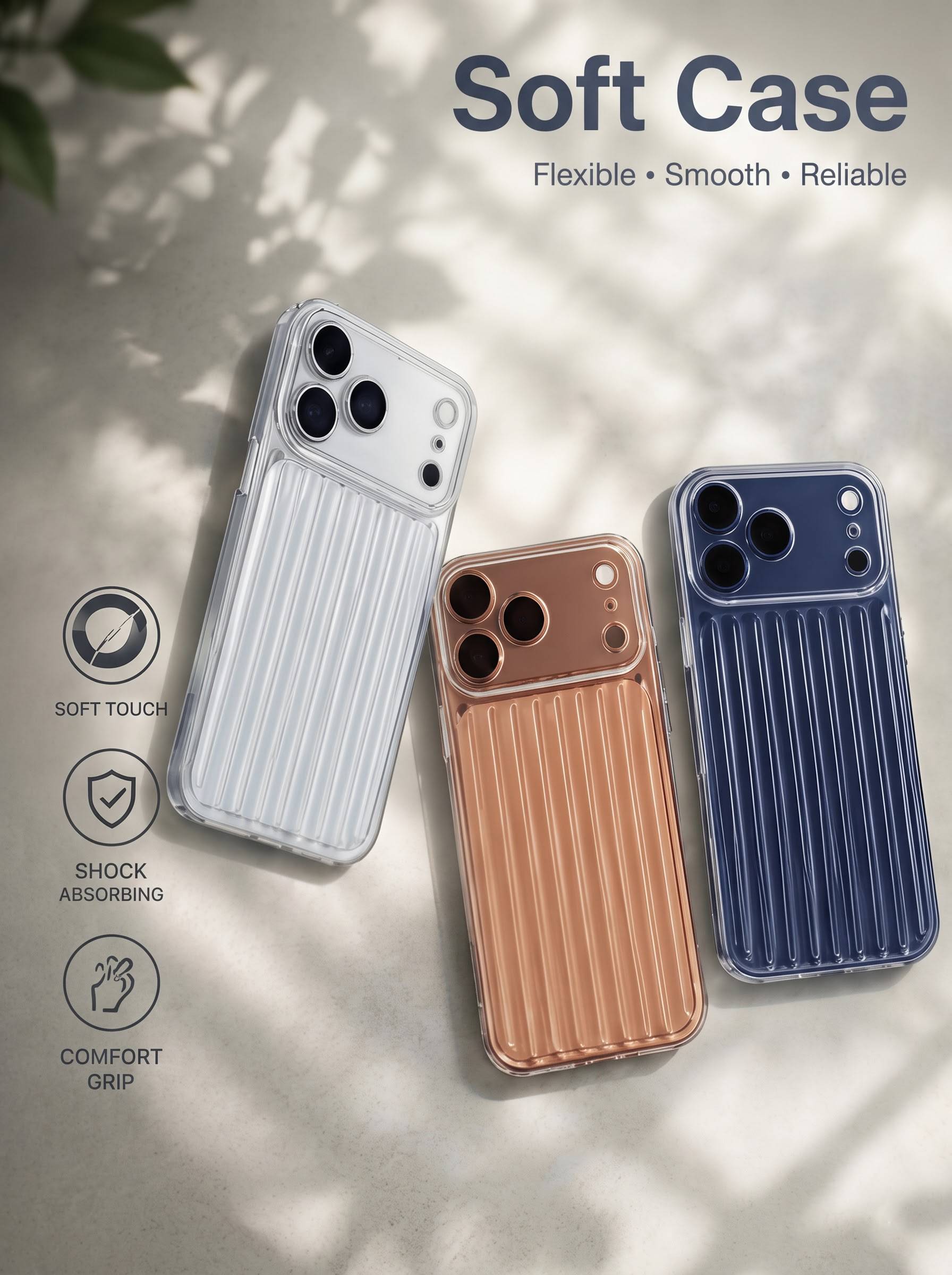 CLEAR STRIP SOFT TPU CASE