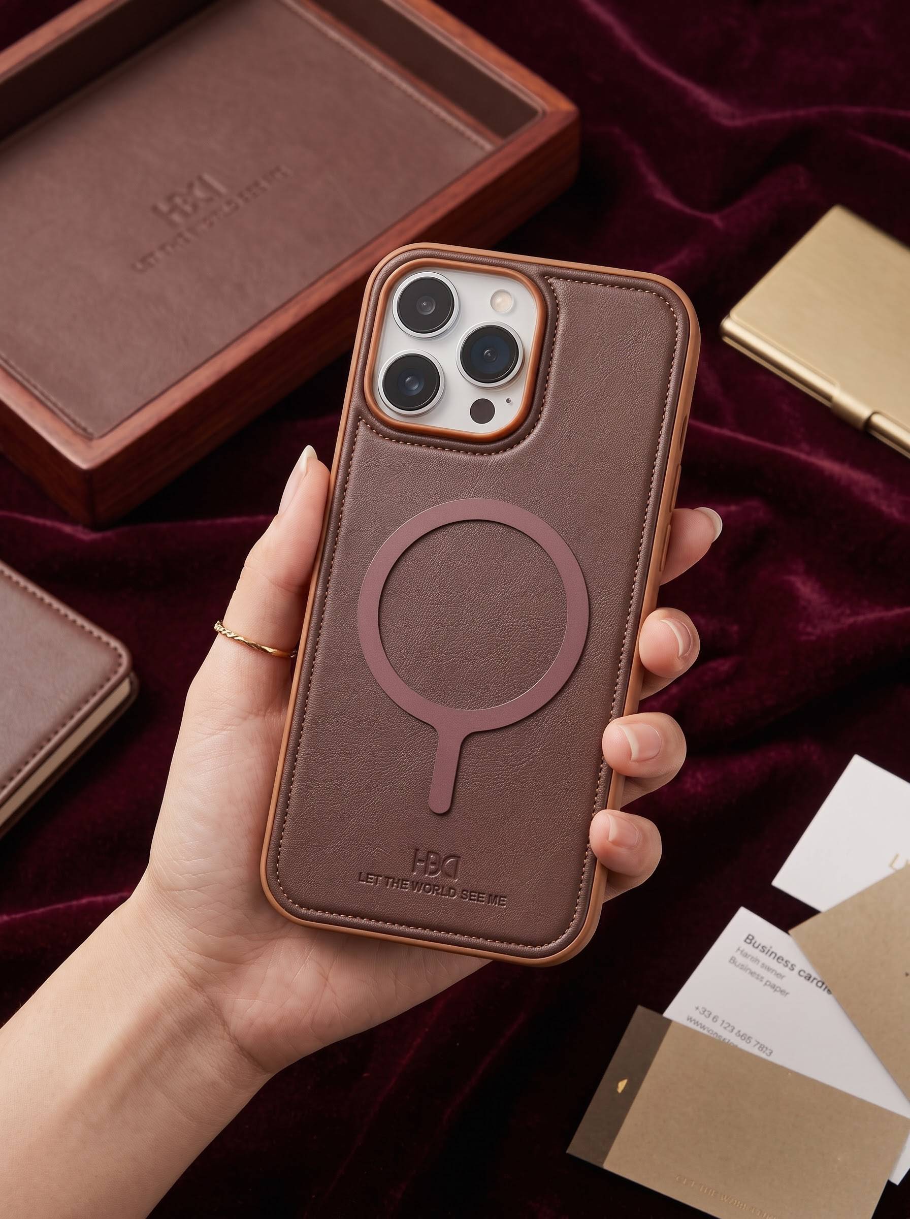 HDD Leather Case With Metal Magasfe
