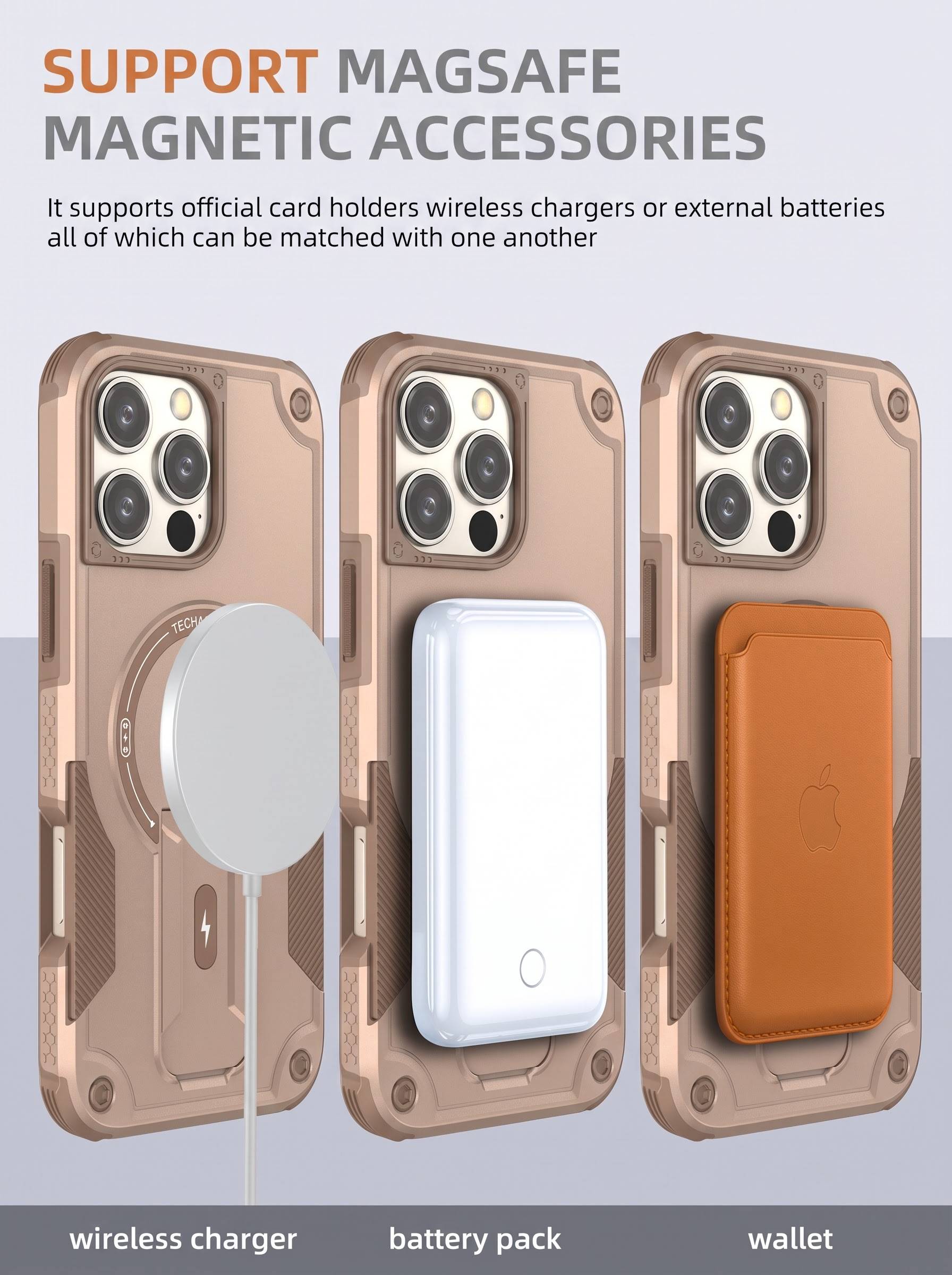 IPHONE 16 PRO MAX | DROP+ | Portable Kickstand | MagSafe Compatible Magnetic Case | Shockproof Military Grade Protection | DESERT COLOR