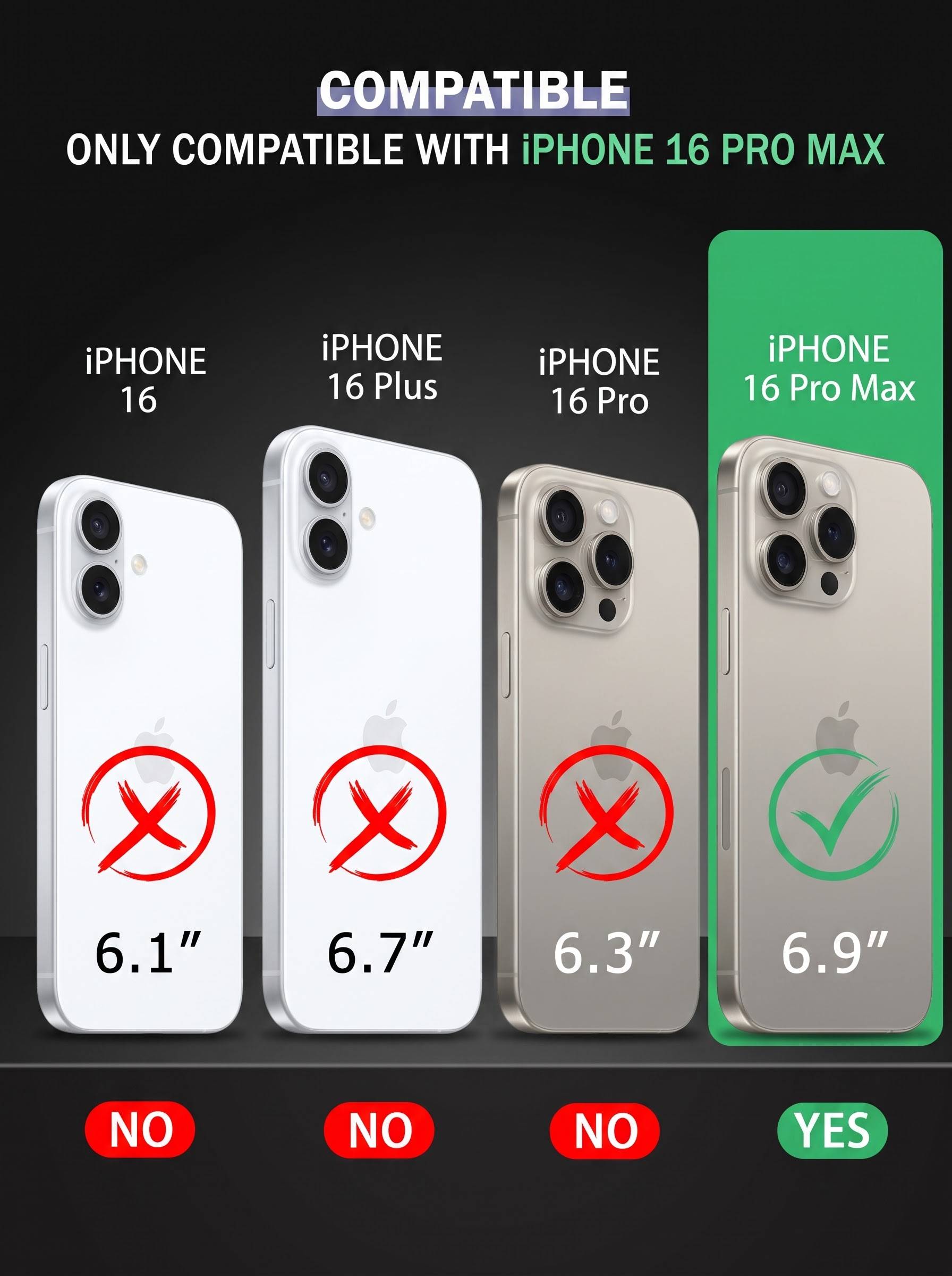 IPHONE 16 PRO MAX | DROP+ | Portable Kickstand | MagSafe Compatible Magnetic Case | Shockproof Military Grade Protection | BLACK COLOR